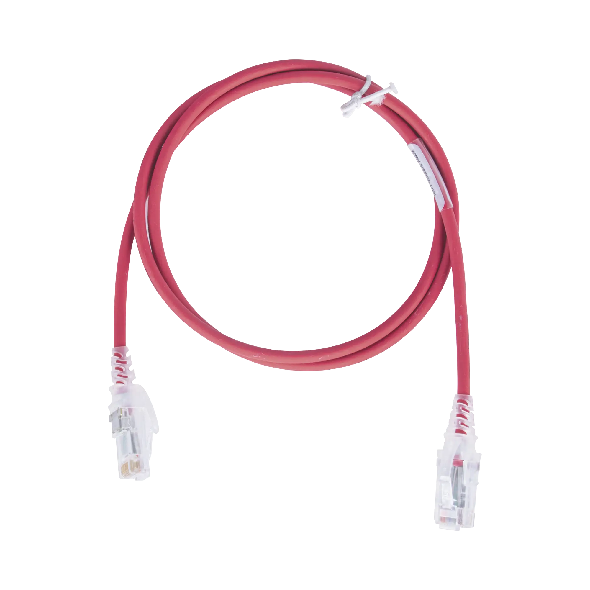 Patch Cord MC6 Modular Cat6 UTP, CM/LS0H, 3ft, Color Rojo, Diámetro Reducido (28AWG), Versión Bulk (Sin empaque individual)