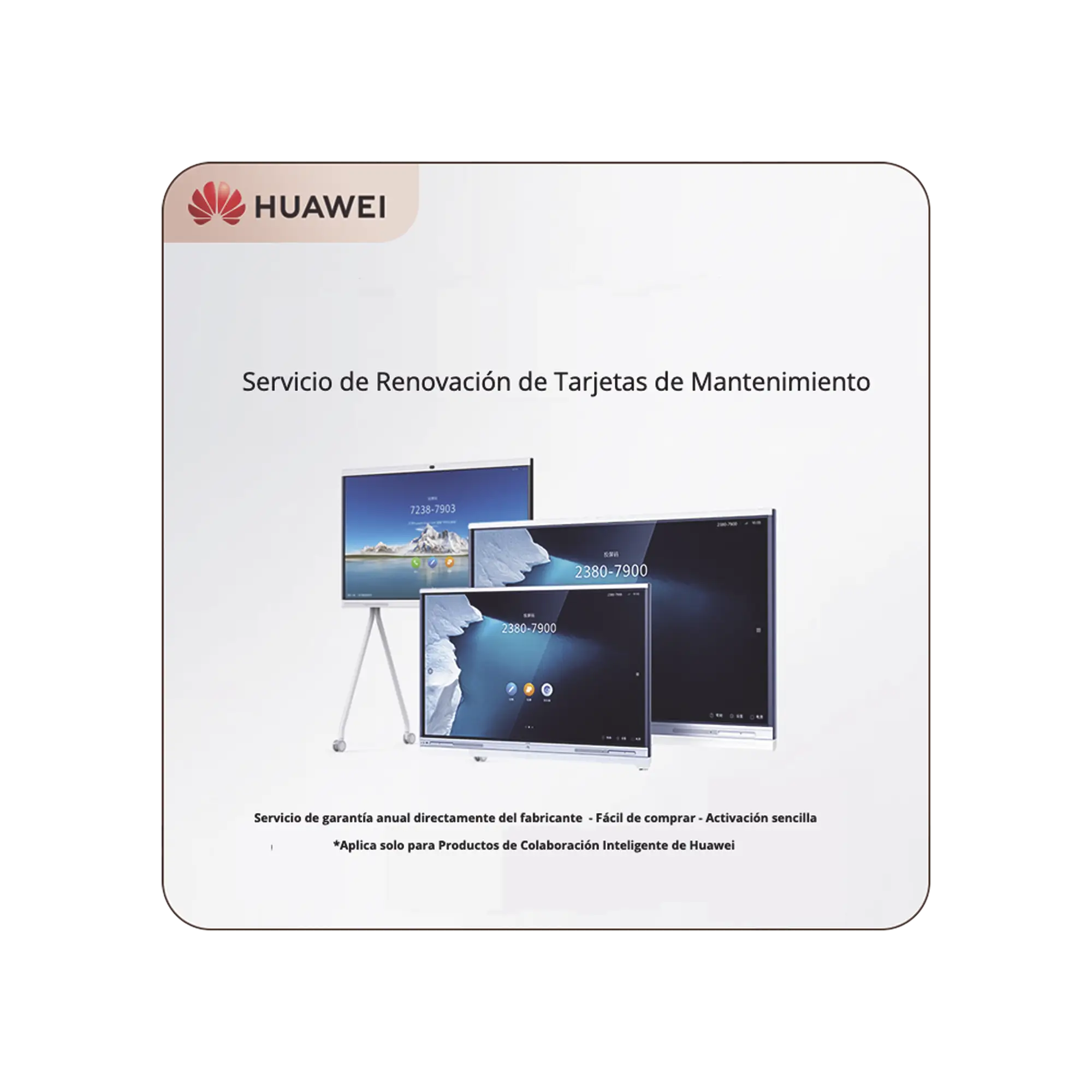 Tarjeta de Servicio de Mantenimiento HiCare RFR por un año para IdeaHub IHB2-86PU, IHB2-75PU, IHB375SA y IHB386SA