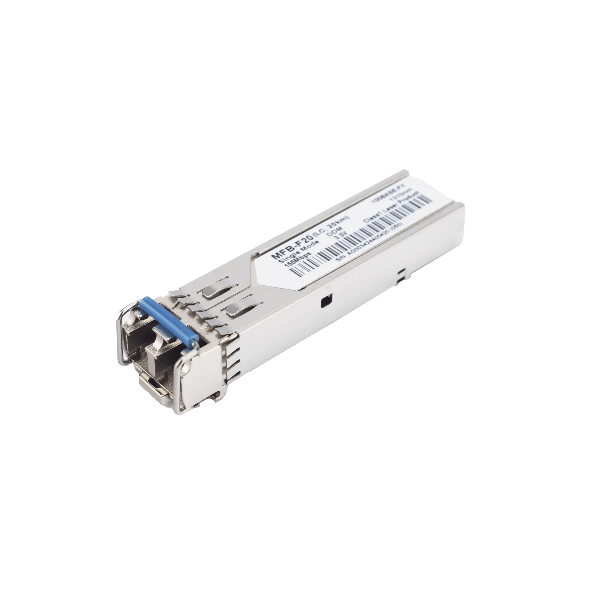 Transceptor mini-Gbic SFP 100Mbps LC 1310nm para fibra Mono Modo 20 Km