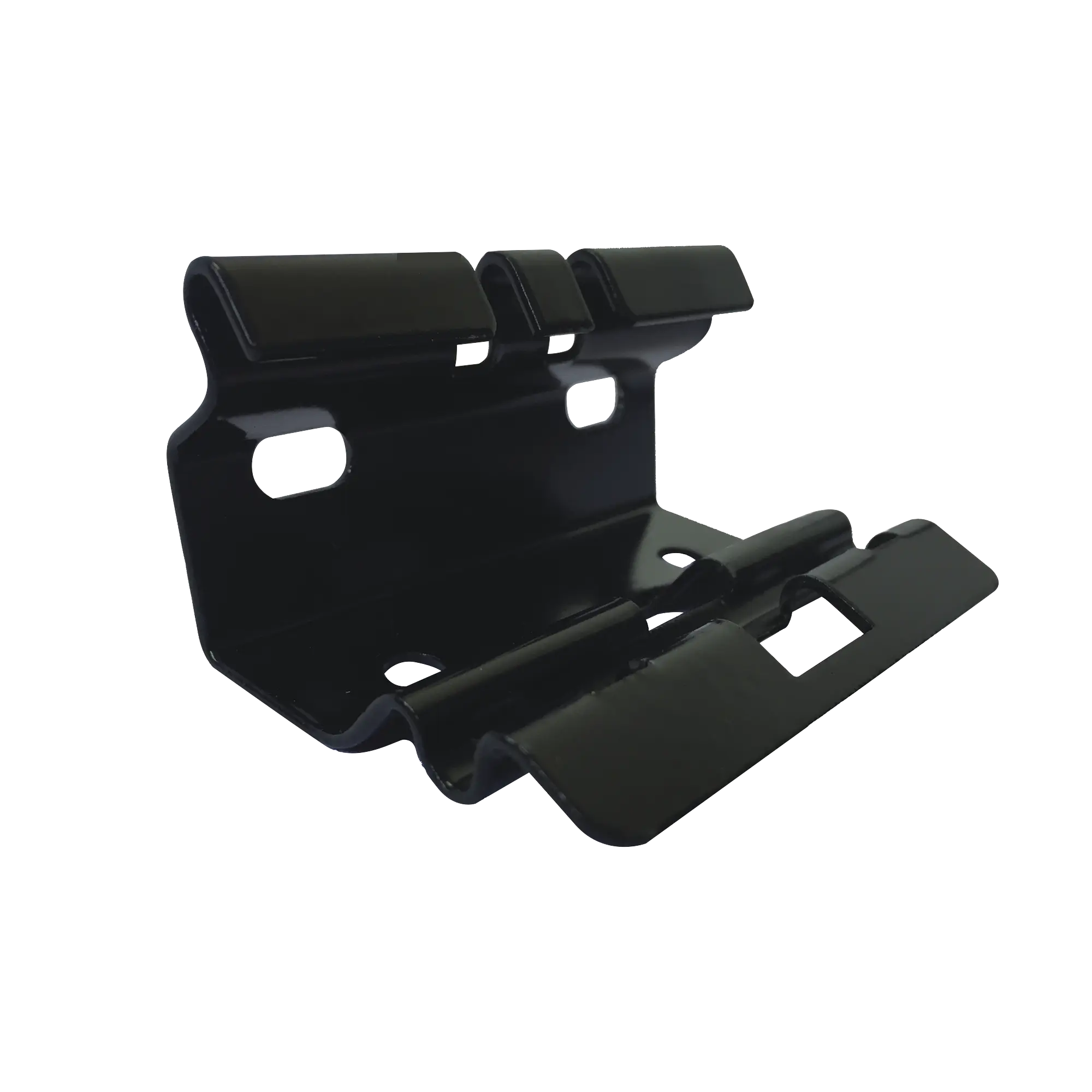 Mini clip automático con baño de pintura epóxica en color NEGRO, para unir tramos de charola