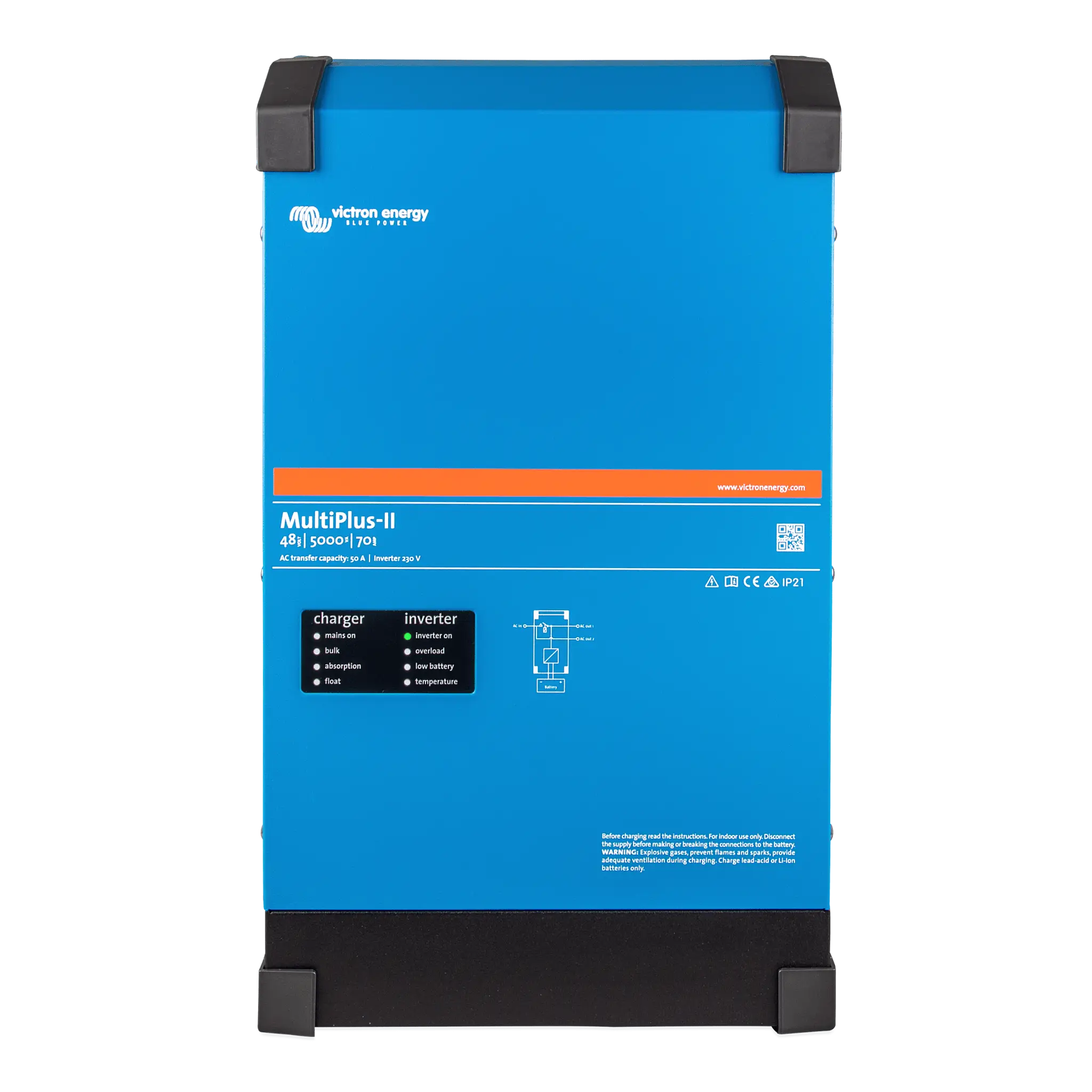 MultiPlus-II 48/5000/70-95 / Inversor Cargador de Onda Pura / Sello UL / Entrada 48 Vcc / Salida 4000 W 120 Vca 60 Hz