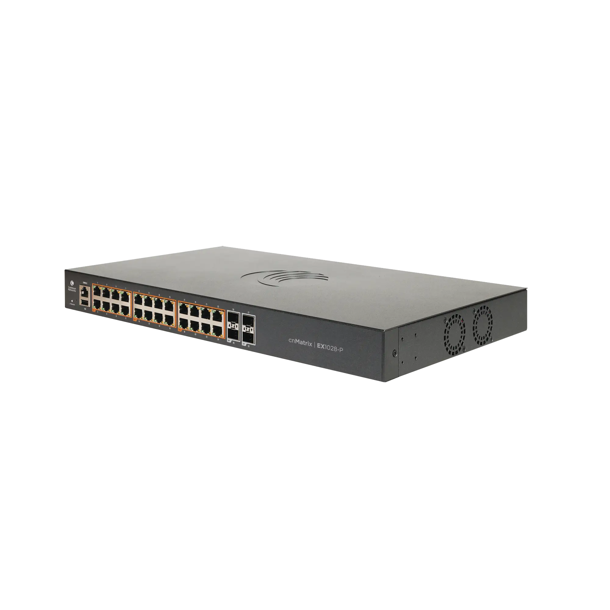 Switch cnMatrix EX1028 de 24 puertos PoE 802.3af/at, 200 W, Gigabit Ethernet y 4 SFP, Capa 2, gestión en la nube
