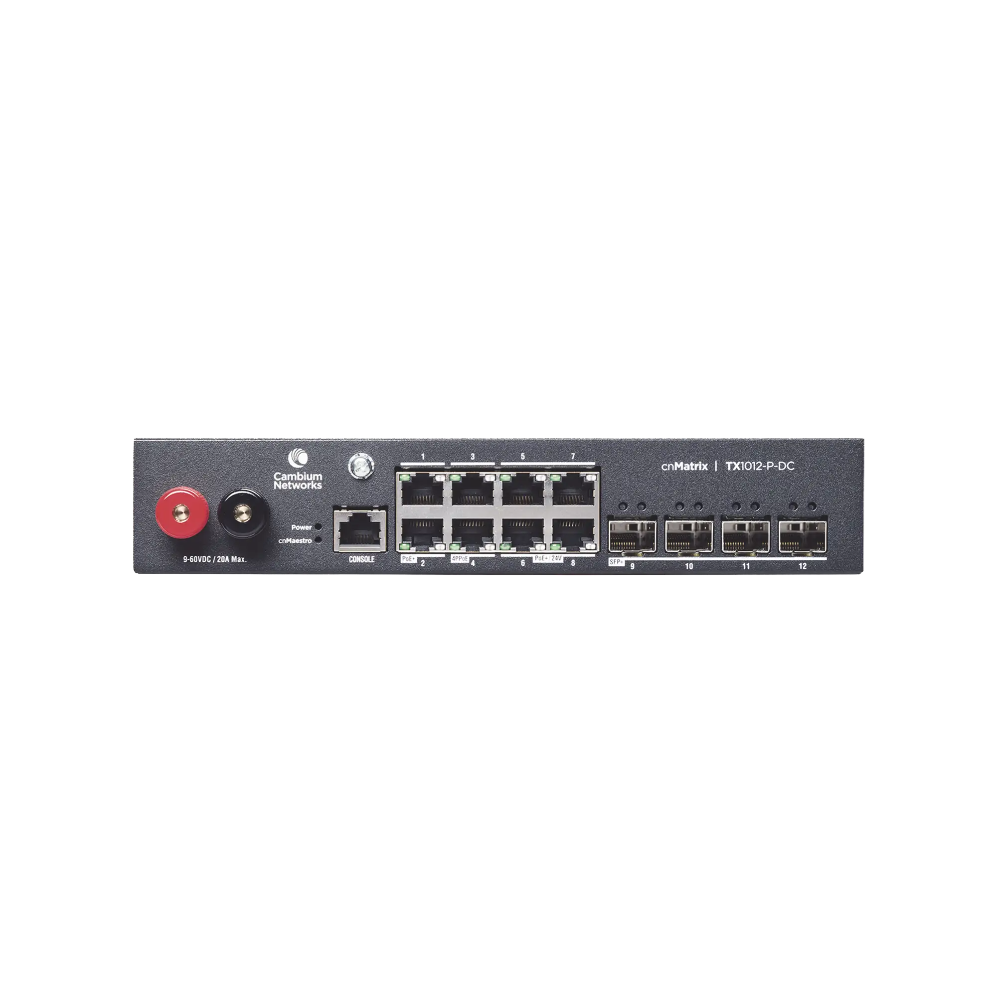 Switch cnMatrix WISP TX1012-DC-P de 8 puertos PoE y 4 SFP+, 170 W PoE Budget, Capa 2, gestión gratuita desde la nube, para corriente directa