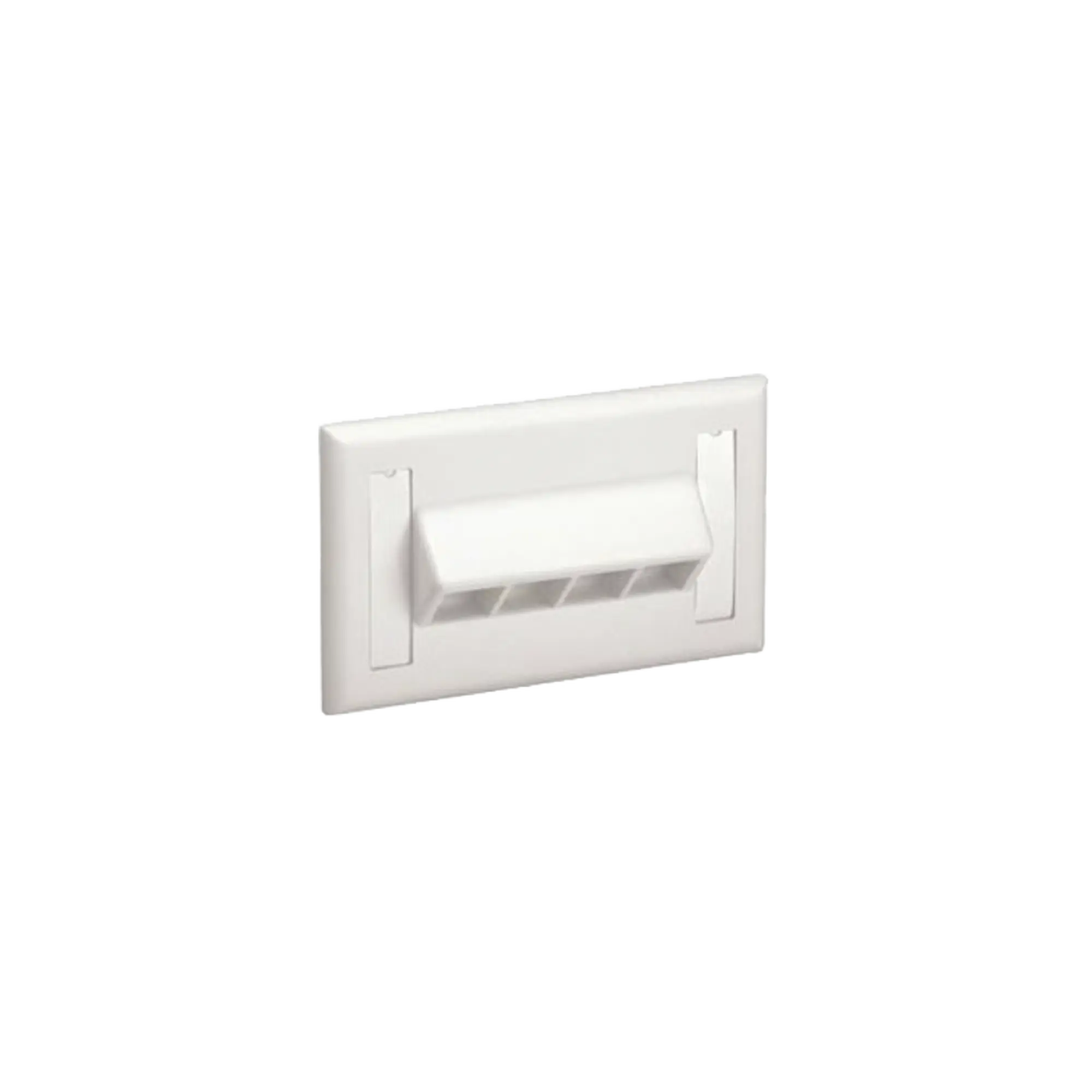 Placa de Pared Horizontal, Salida Para 4 Puertos Keystone, Con Espacios Para Etiquetas, Color Blanco Mate