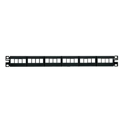 Panel de Parcheo Modular Keystone (Sin Conectores), de 24 Puertos, Espacio Para IdentificaciĂłn con Etiqueta Adhesiva, 1UR