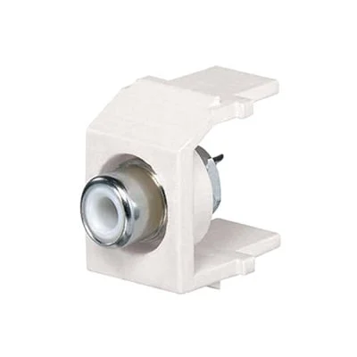 Conector RCA Tipo Keystone, con RCA para Soldar Color Blanco y Módulo Blanco
