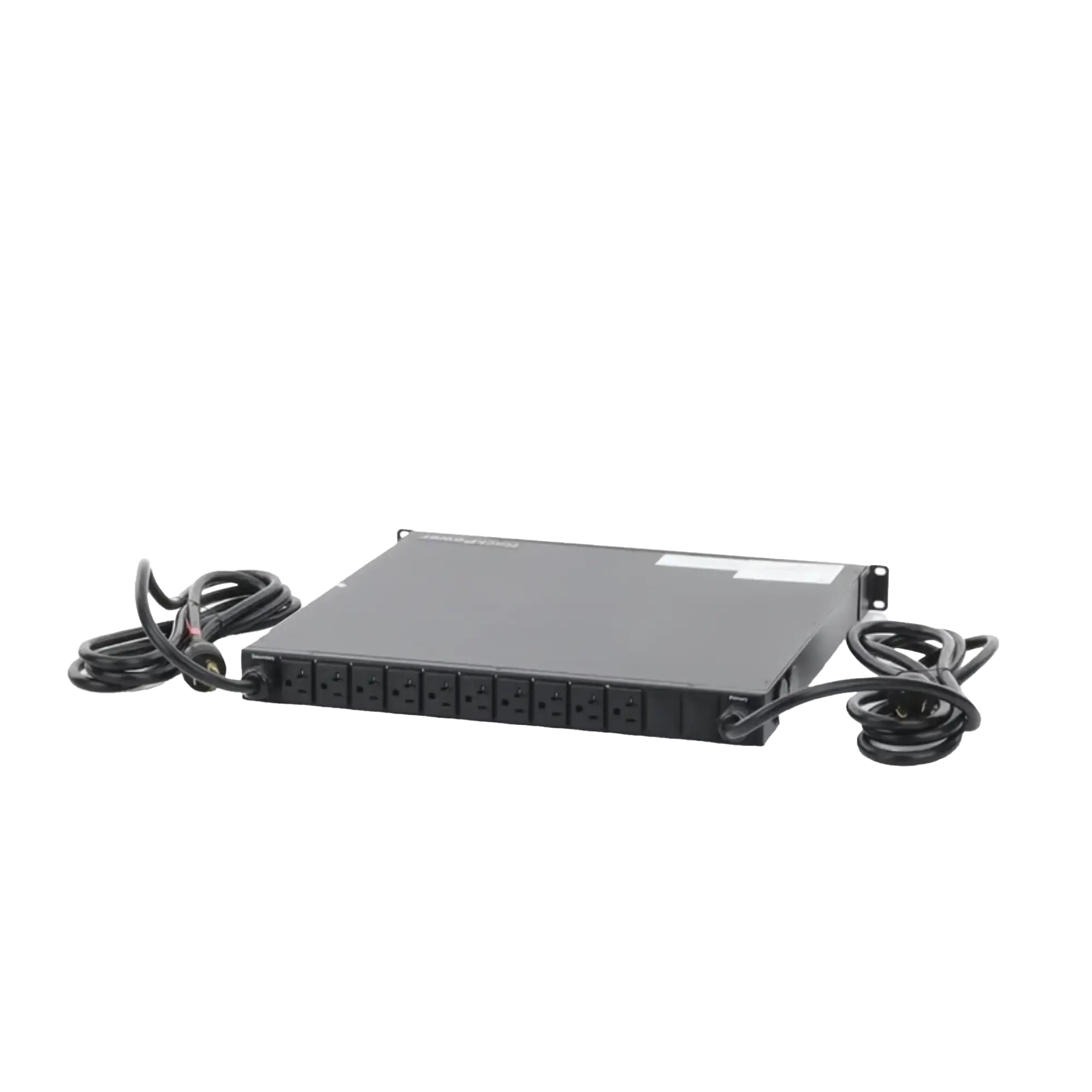 PDU Monitoreable de Transferencia Automática ATS (Fuente Redundante), Con 10 Salidas 5-15R, Enchufes de Entrada L5-20P, Instalación Horizontal de 19in, 1UR, 20 Amp, 120 Vca