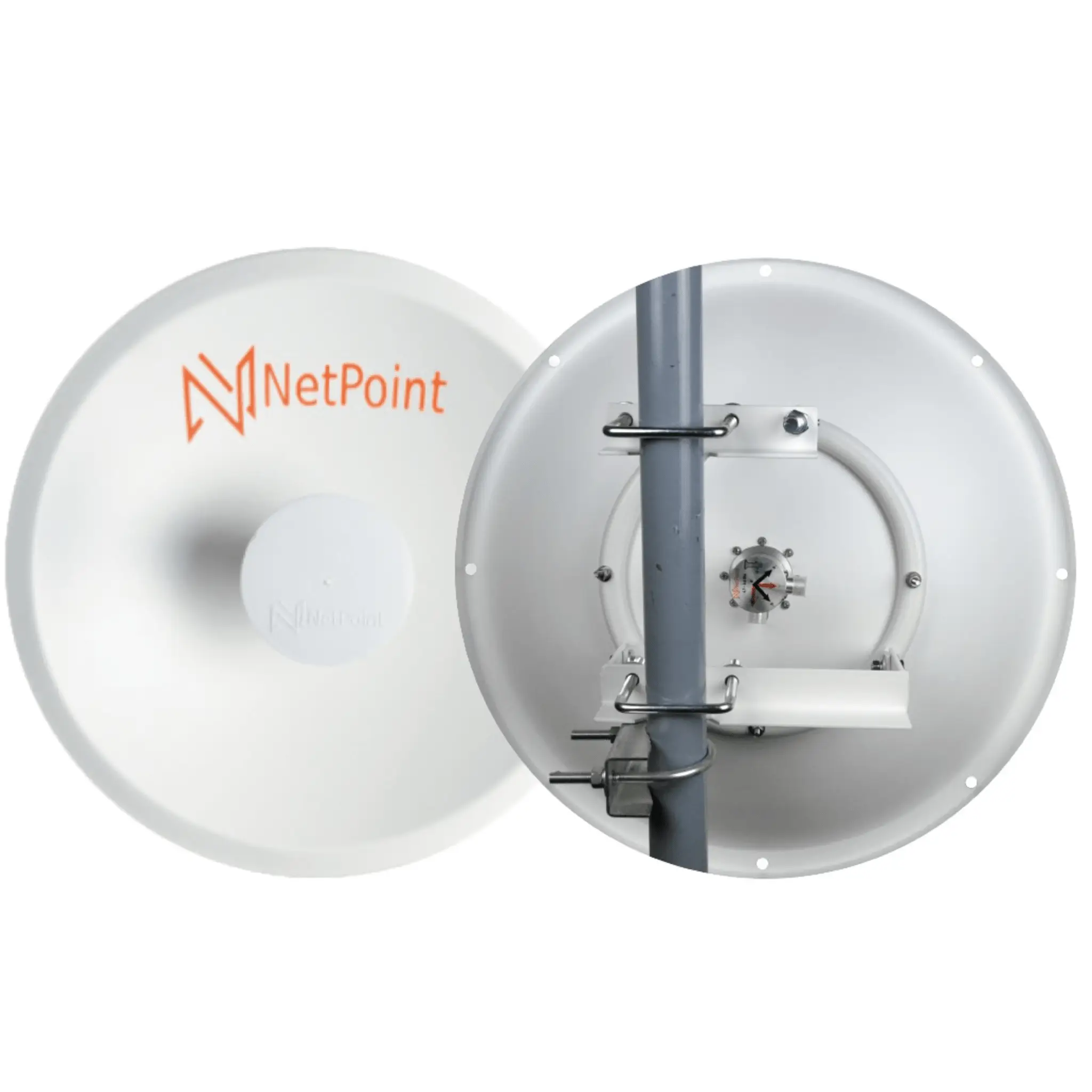 Doble Antena Direccional de alto rendimiento / diámetro de 39.6 cm / 4.9-7.2 GHz / Ganancia 27 dBi / SLANT de 45 ° y 90 ° / Conector N-Hembra / Montaje, jumpers y radomo incluidos.