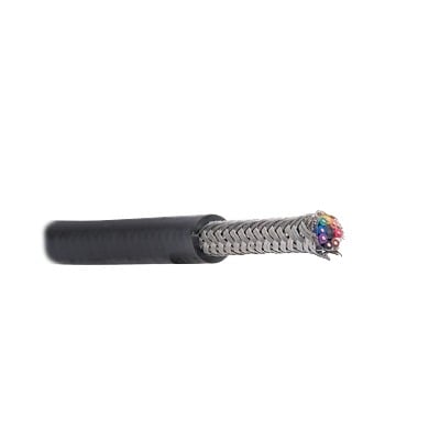 Cable blindado con 8 conductores calibres AWG 26 (7×36) estañados y aislados.