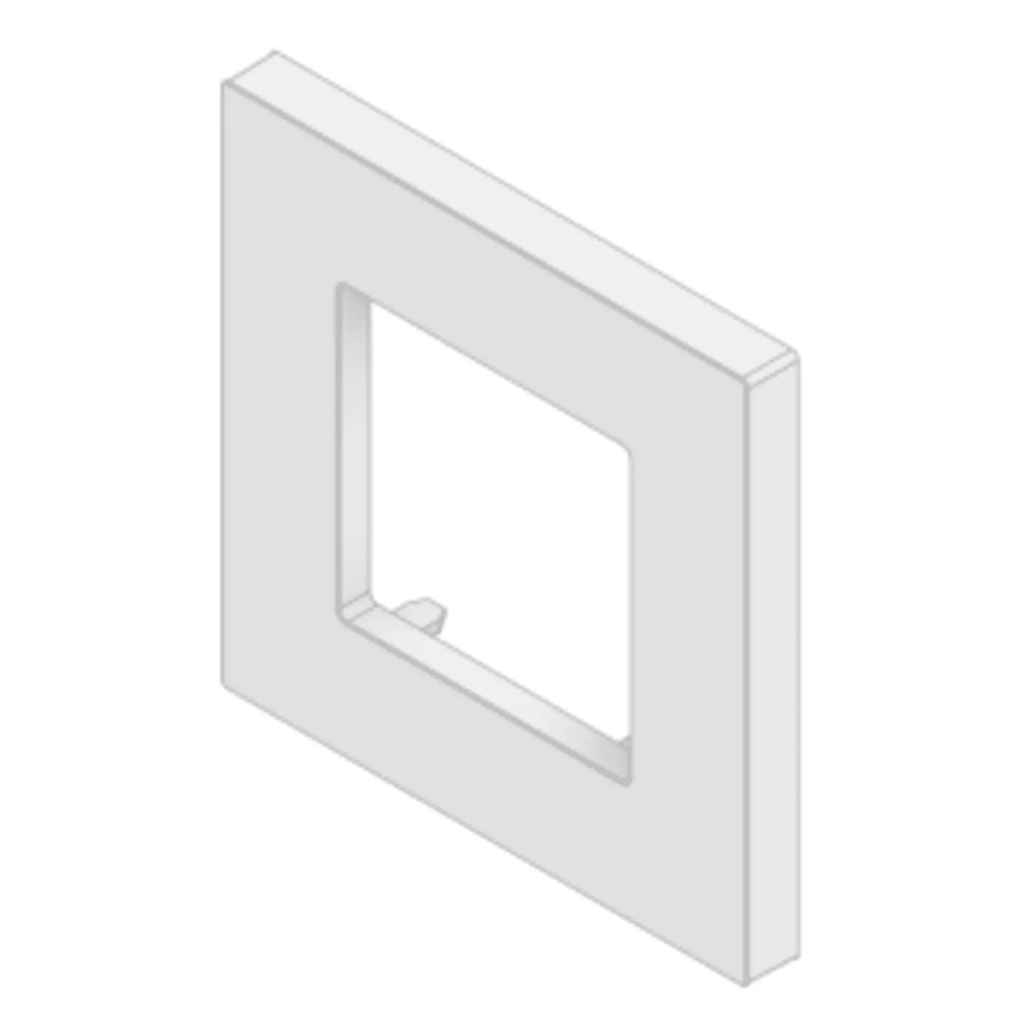 Embellecedor para Caja Europea / Dimensiones 84x84x8 mm Externas / ABS Antimicrobiano / Blanco con Efecto de Contraste / Colocación Fácil y Rápida