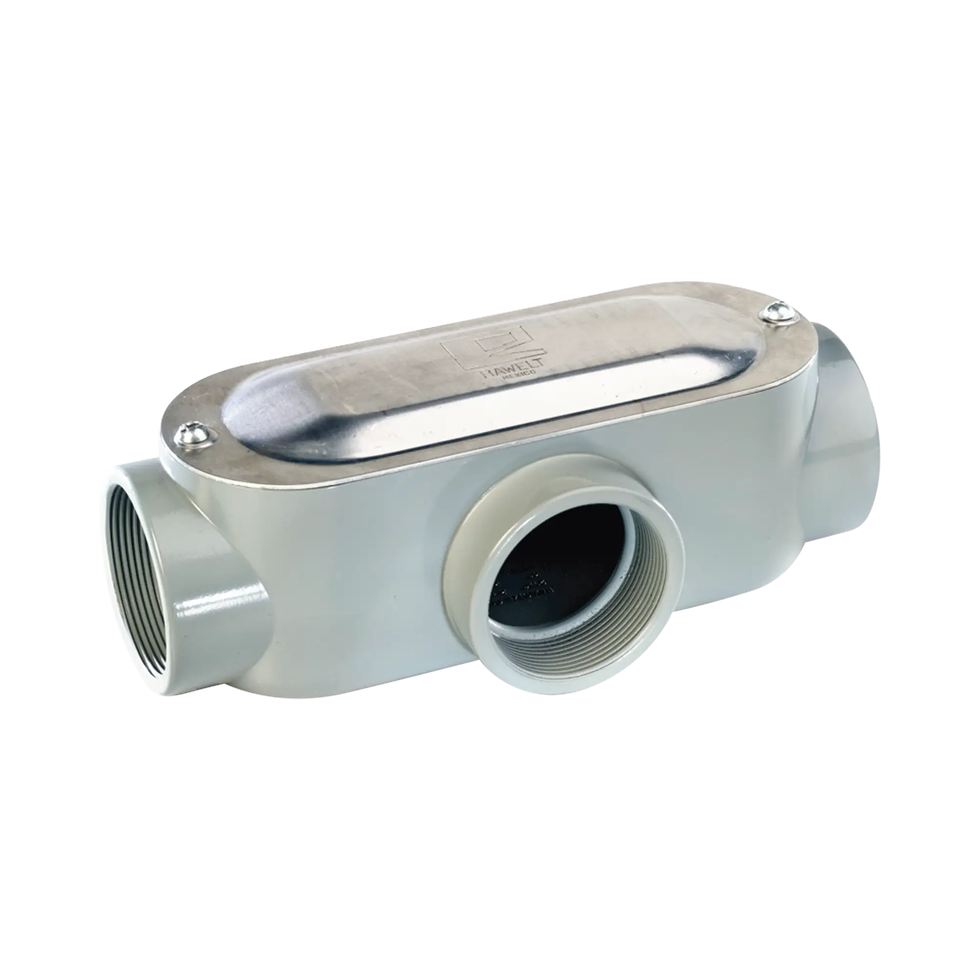 Caja Condulet tipo T de 3/4" (19.05 mm)/ Incluye tapa y tornillos.