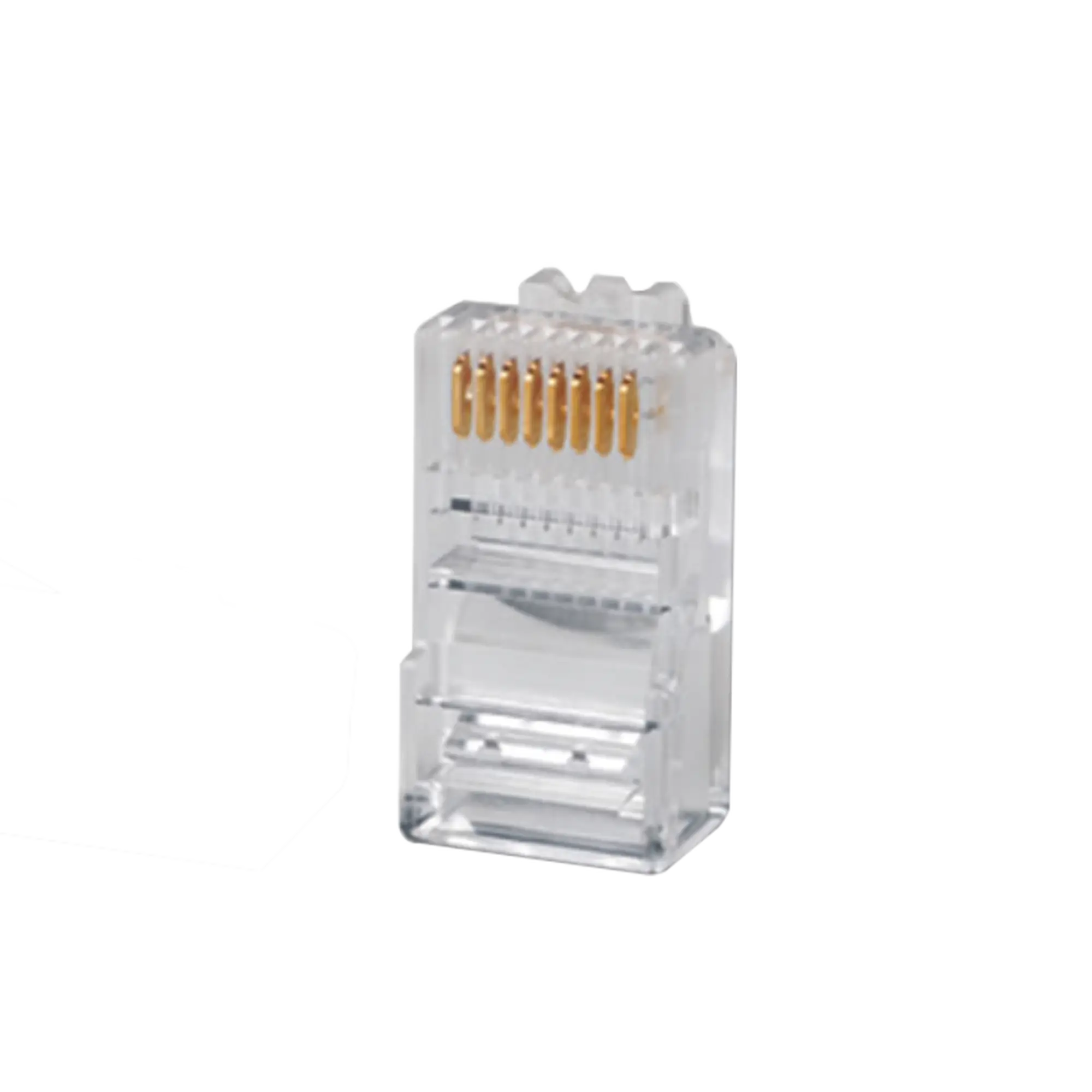 Plug RJ45 Cat5e, Para Cable UTP Calibre 22 a 26 AWG, Chapado en Oro de 50 micras