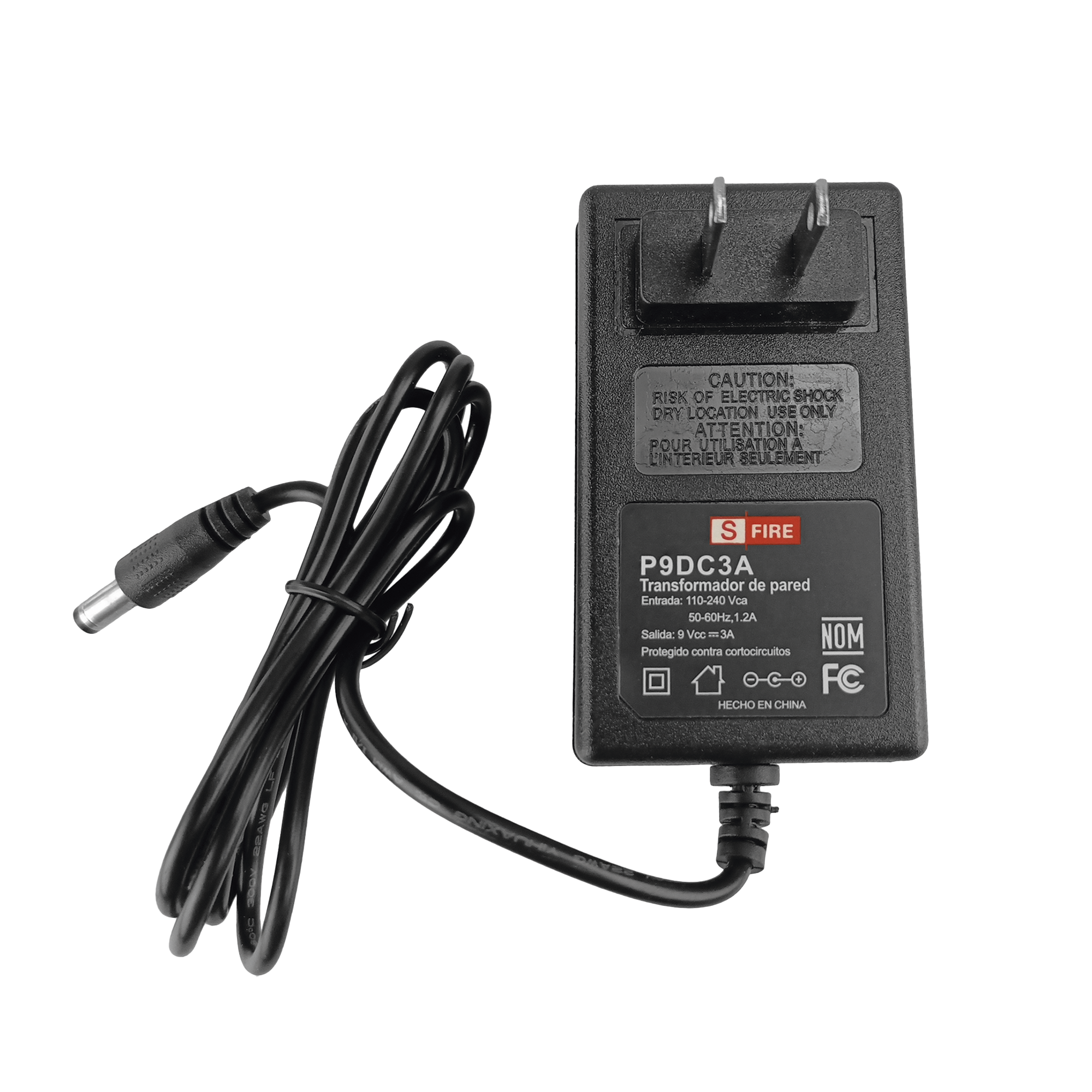 9 Vcc / 3 A / Fuente de poder / Voltaje de Entrada de 100-240 Vca / Para Usos Múltiples / Video Vigilancia, Acceso, Asistencia, Alarmas, Etc.
