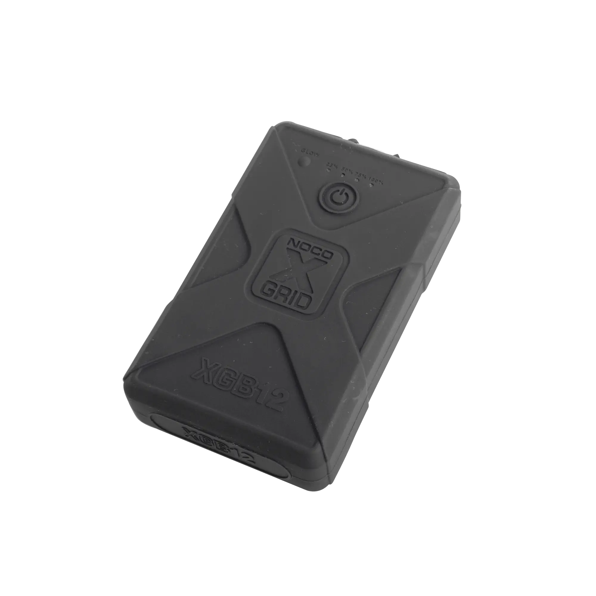 BaterĂa de respaldo Li-Ion 12,000 mAh con cubierta plástica protectora y salida USB para cargar dispositivos inalámbricos