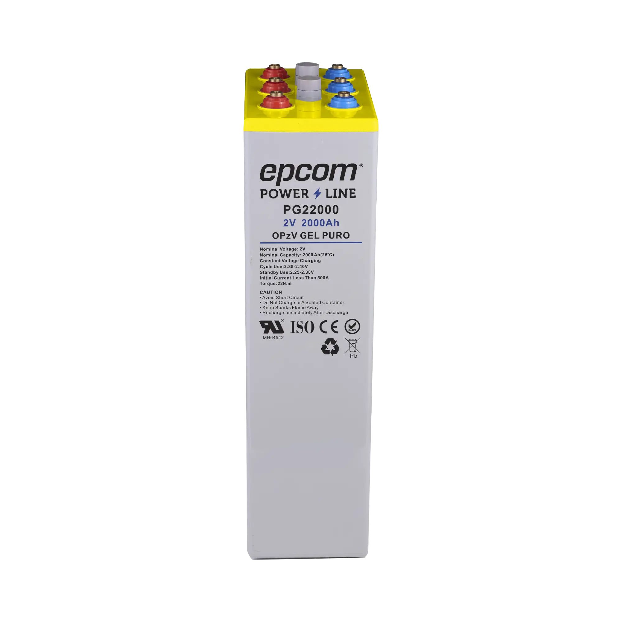 Batería de GEL PURO OPzV / 2 V @ 2,000 Ah / Ciclo profundo /Uso en Aplicaciones Fotovoltaicas y de Respald