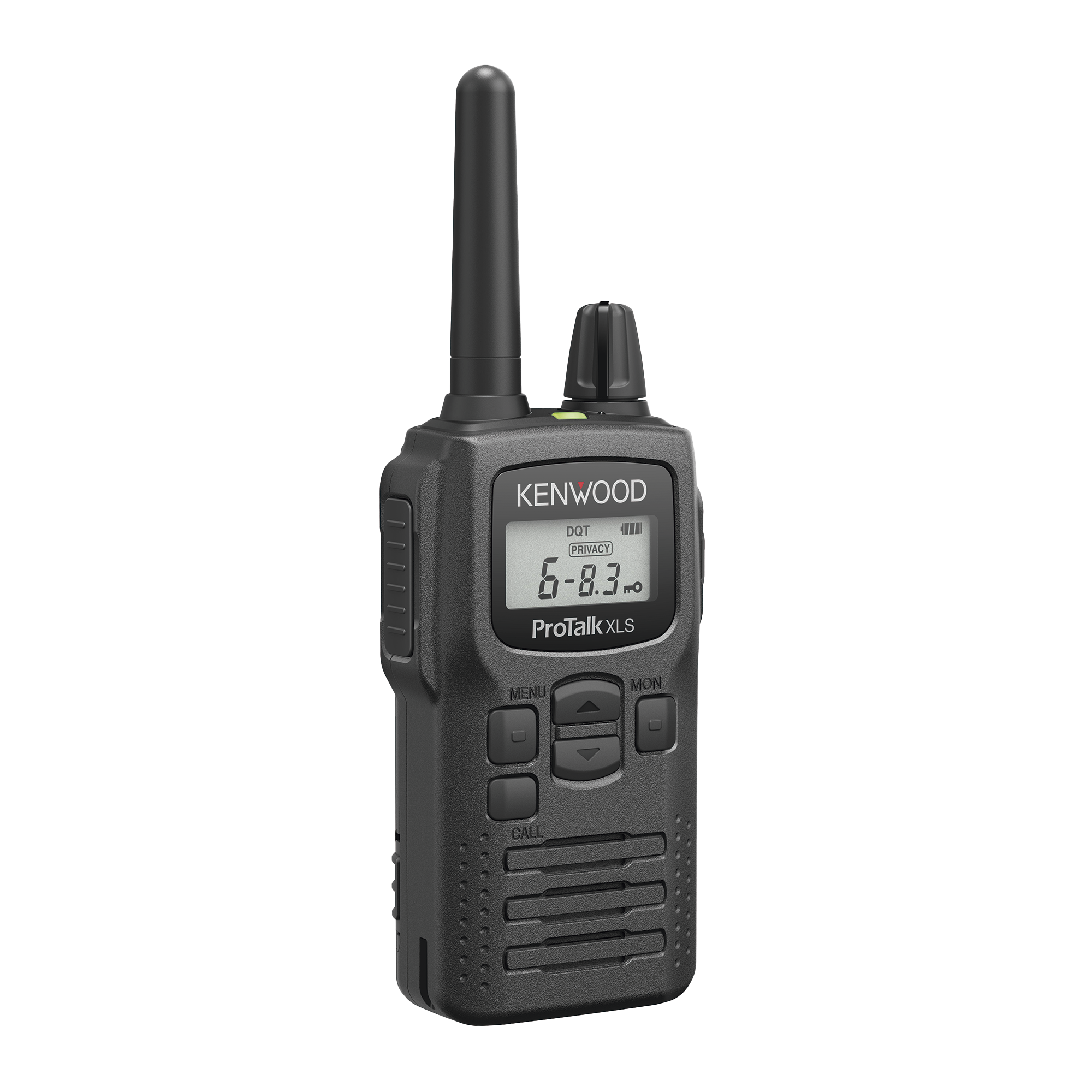 Radio portátil UHF 450-470 MHz, 2 W, 16 canales, Resistente a Golpes MIL-STD-810, manos libres VOX. Incluye antena, batería, cargador y clip