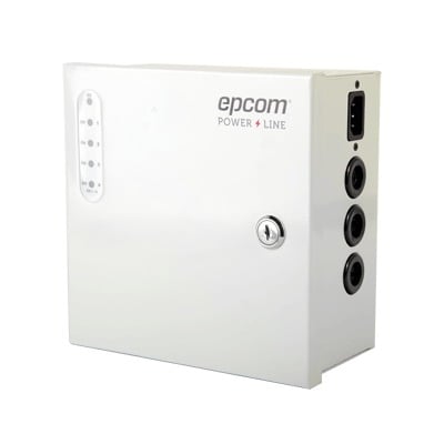 Fuente de poder profesional de 24 Vca @ 4 Amper, para 4 camaras, con voltaje de entrada de: 110 Vca