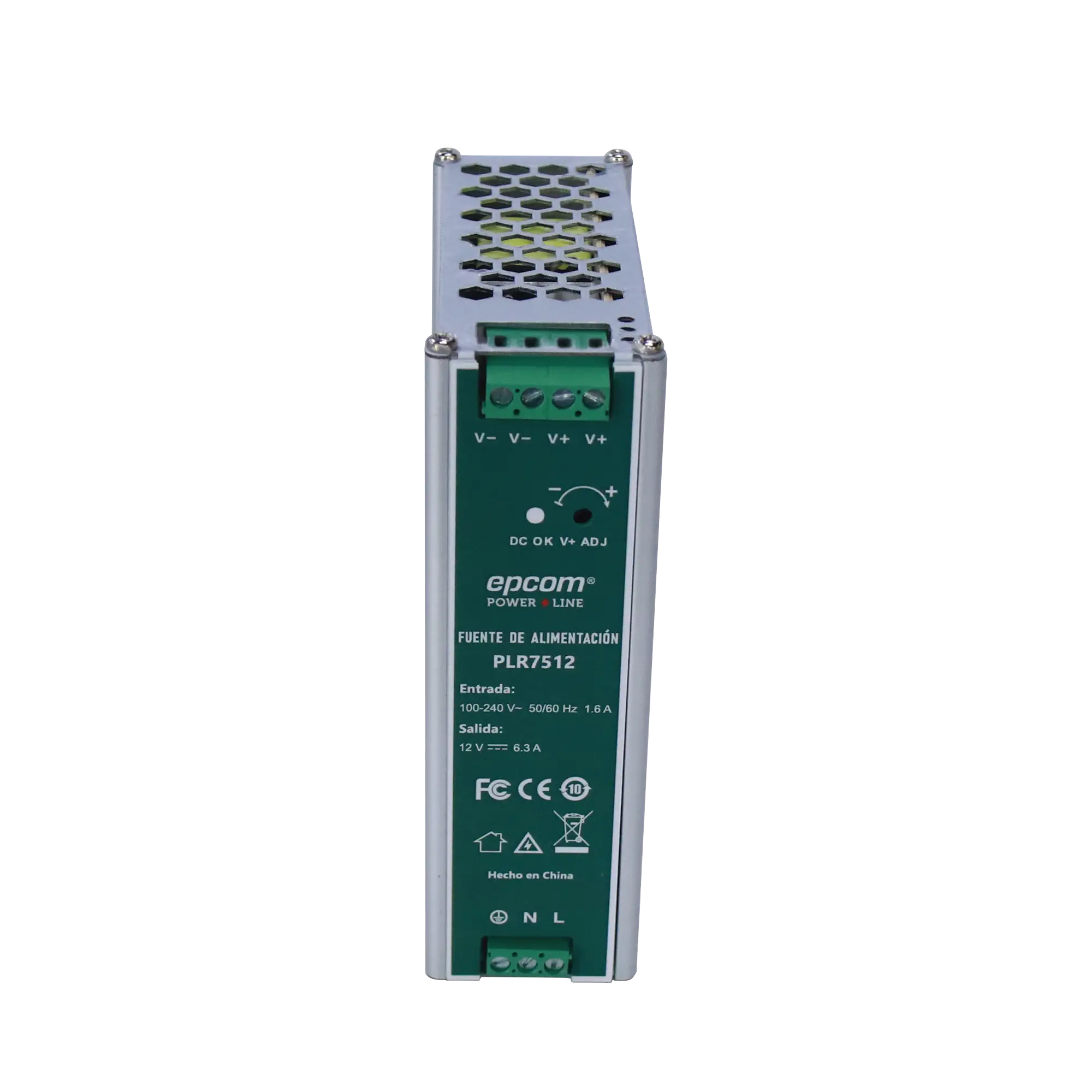 Fuente de alimentación /Entrada: 100-240 Vac /Salida: 12 Vcc / 6.3 A / 75 W / din rail