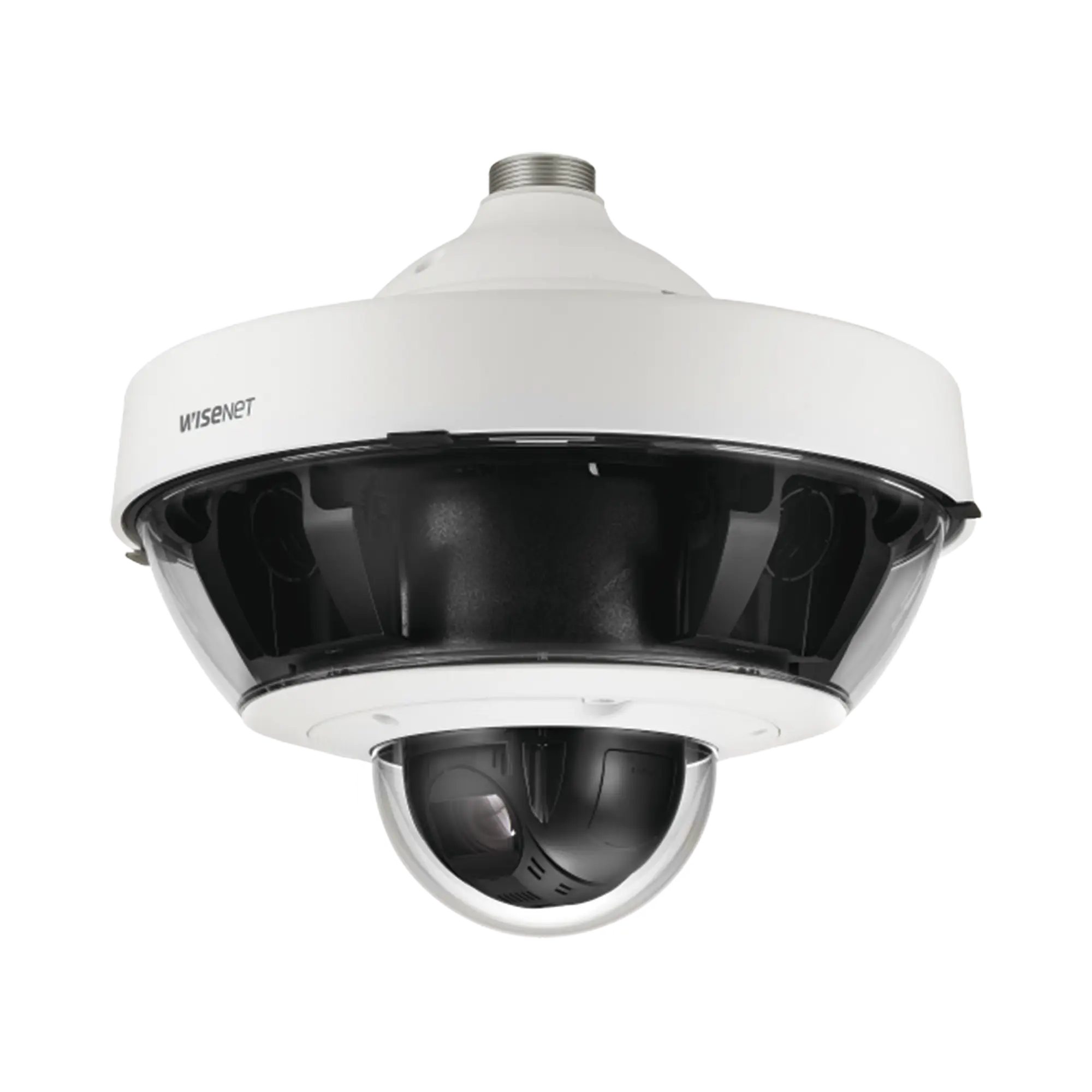 Cámara IP Multisensor 8 – 20 MP (4 sensores de 2 o 5 MP) lentes intercambiables con PTZ 2 MP 32X / Hasta 5 tarjetas SD de 256 GB / WDR de hasta 150dB / IP66 / IK10