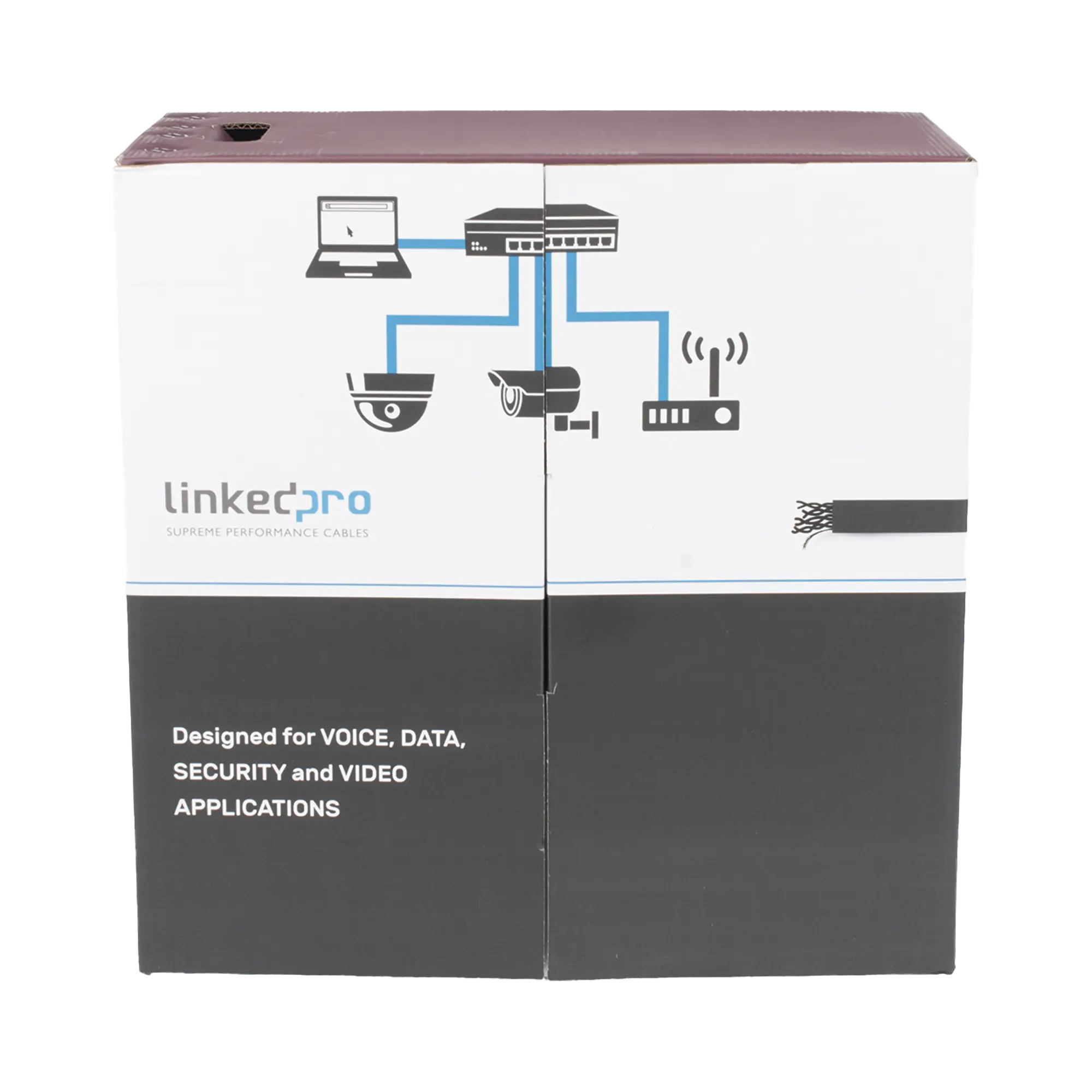 Bobina de Cable UTP 305 m, Cat5e Con DOBLE FORRO, para Exterior, CLIMAS EXTREMOS, Color Negro