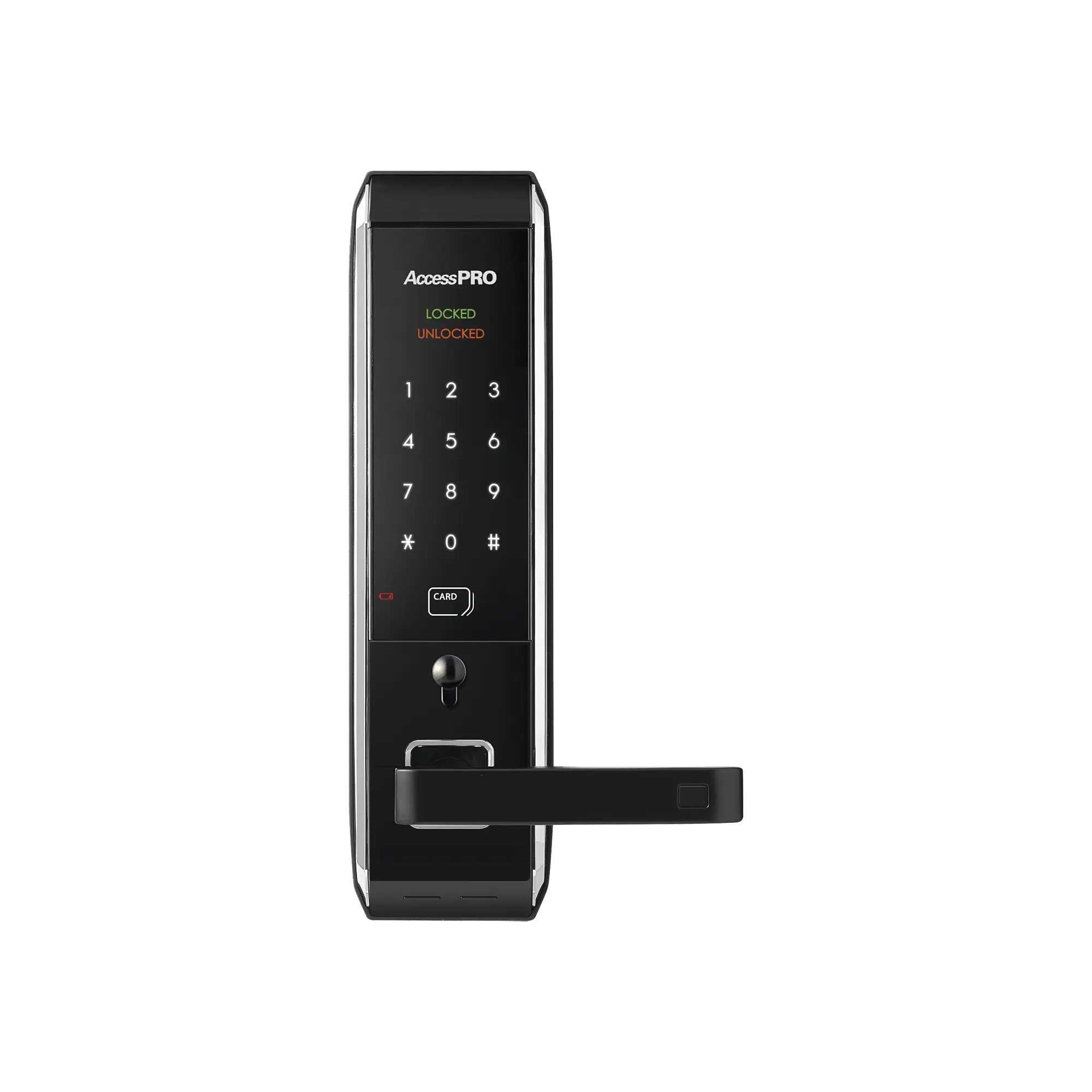 Cerradura inteligente para puertas con doble cerrojo/teclado Touch Screen, Apertura con tarjeta Mifare /Contraseña y Llave de emergencia