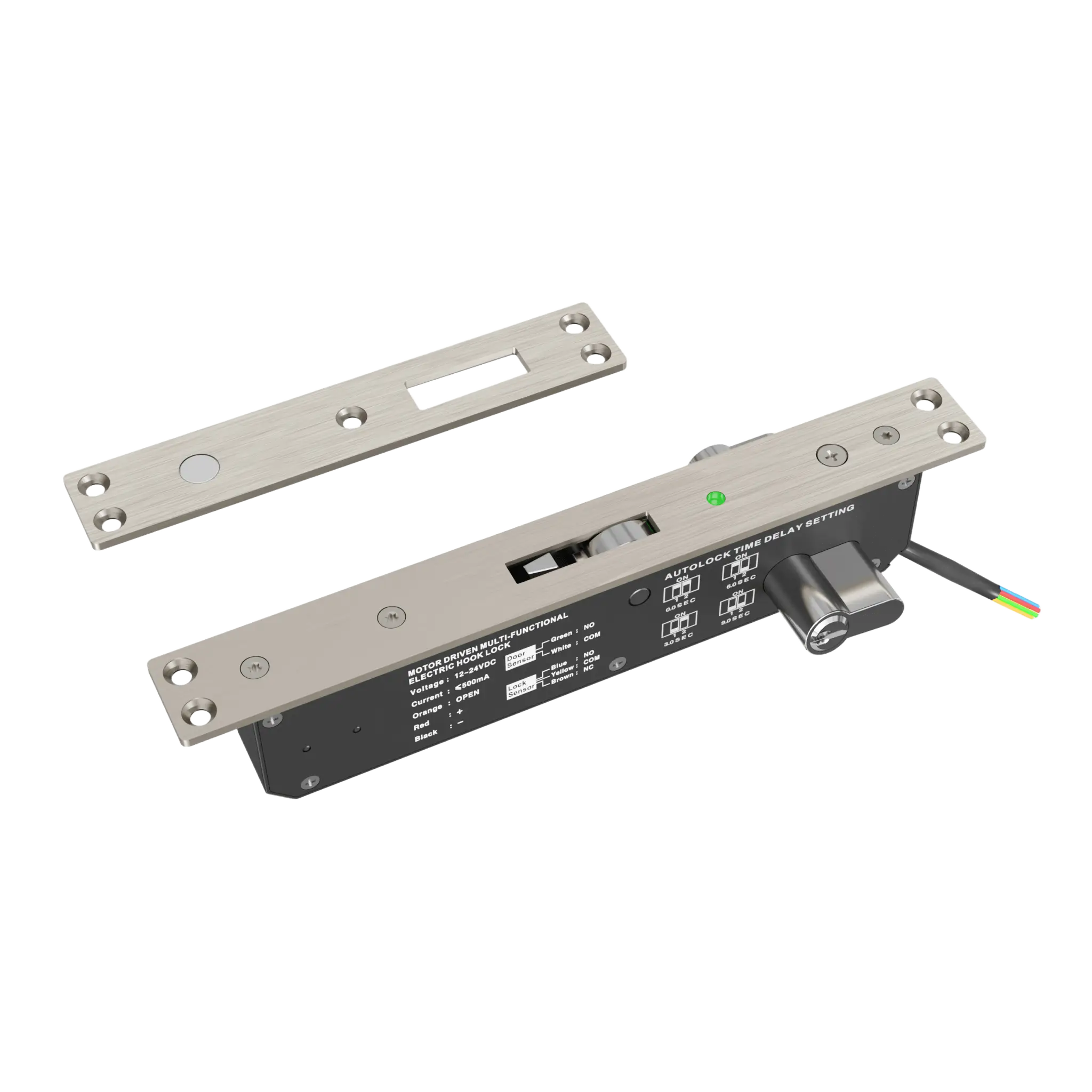 Cerradura eléctrica para puertas corredizas tipo gancho / apertura con llave ambos lados / IP65