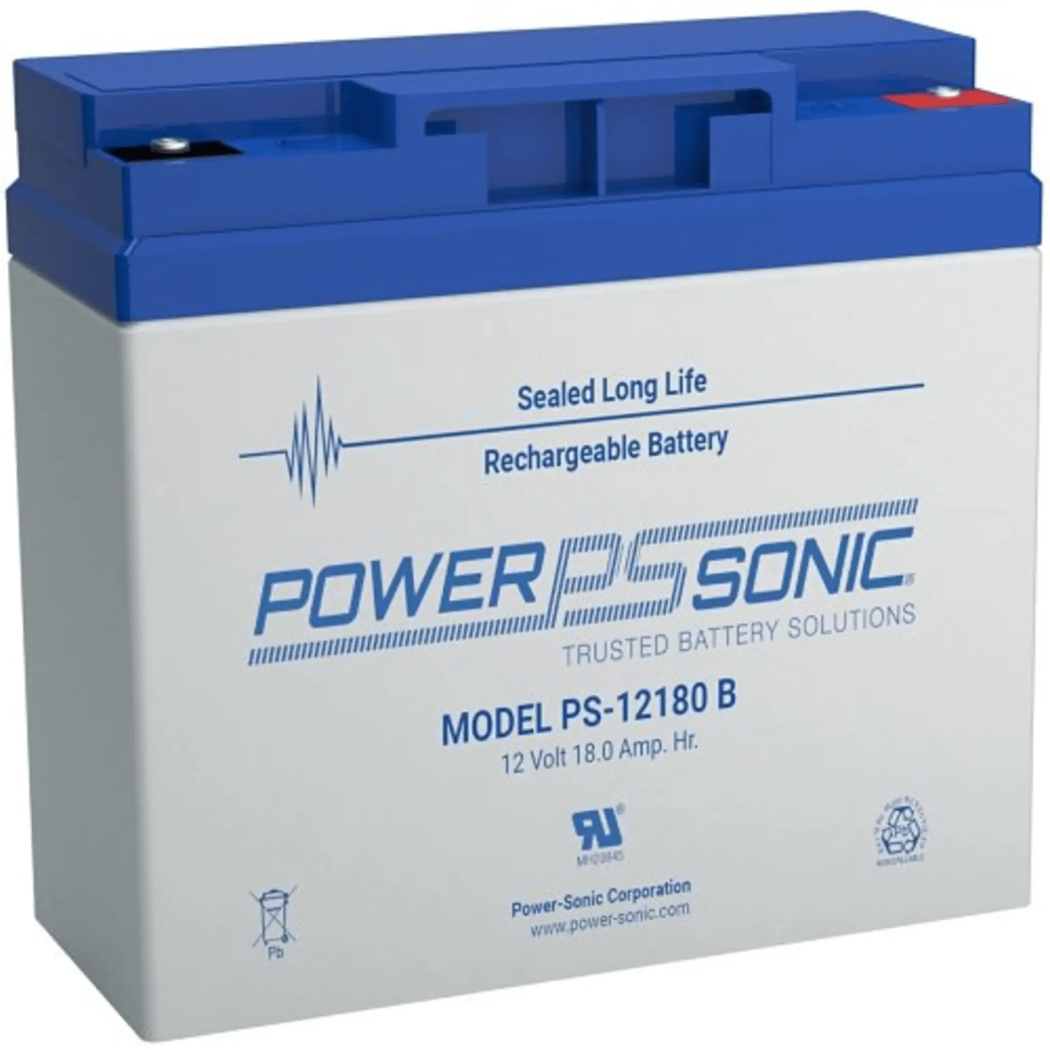 Batería 12V, 18AH, Para Respaldo, Tecnologías AGM/VRLA, Diseño De Vida Útil 5 Años, Terminales Tipo B, Listada UL, Libre De Mantenimiento