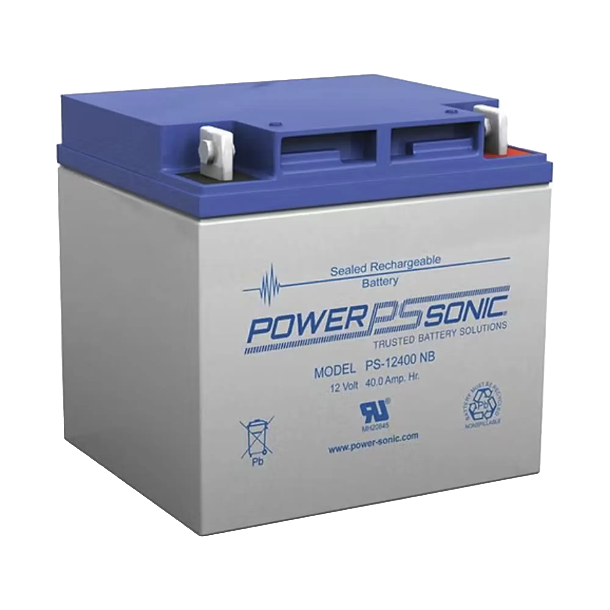 Batería 12V, 40AH, Para Respaldo, Tecnologías AGM/VRLA, 5 Años Vida Útil, Terminales NB4, Reconocida UL