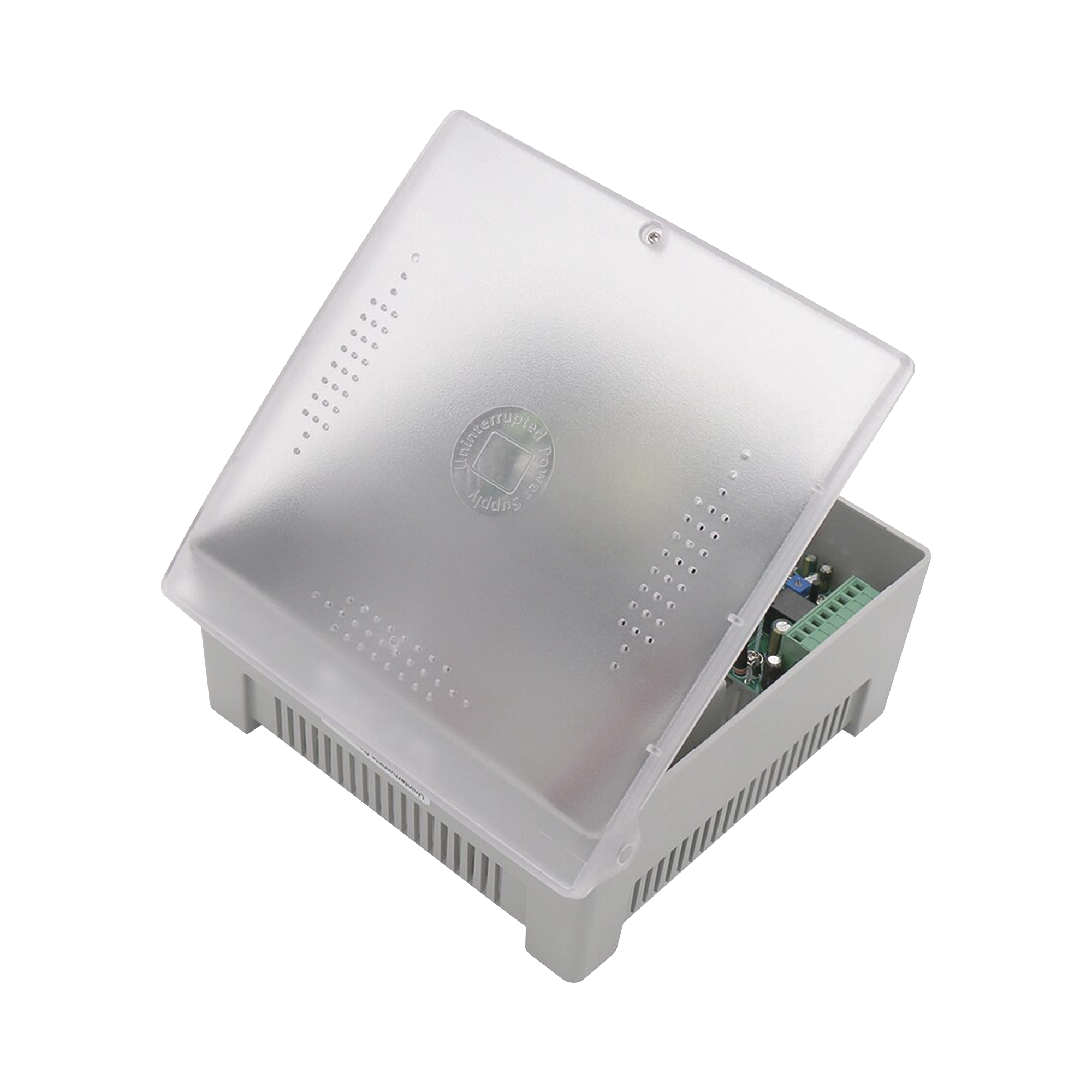 Fuente de Poder con Gabinete de 4 Salidas de 11 – 15 Vcc / 5 Amper /  Soporta Batería de Respaldo / Voltaje de Entrada: 96 – 264 Vca / Soporta Protección contra Sobrecorriente de Salida, Protección contra Cortocircuito /