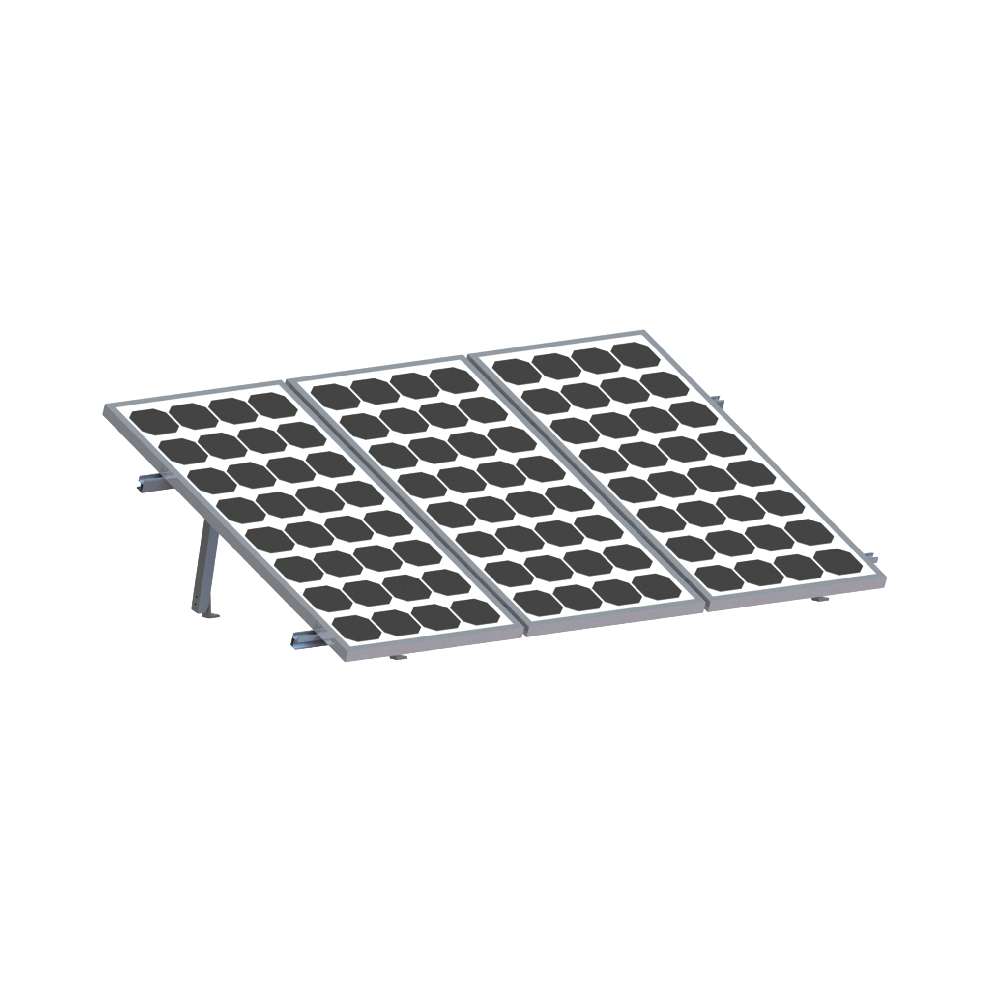 Montaje para Panel Solar, riel 2200mm para Módulos con espesor de 35mm o 40mm, Velocidad de Viento Max. 136km/h