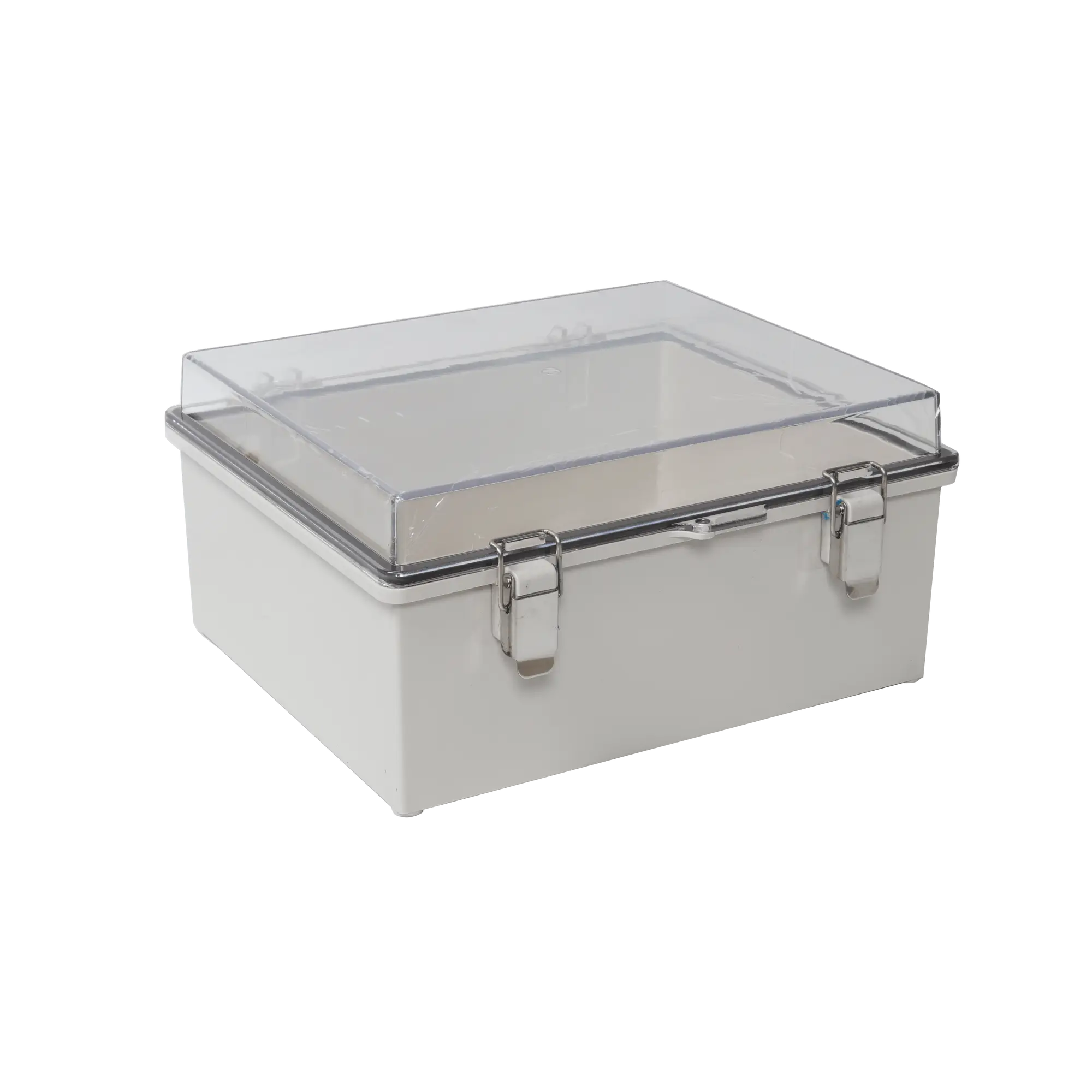 Gabinete Plástico ABS, Puerta Transparente, Uso en Intemperie IP66 (190 x 290 x 140 mm) cierre por Broche Inoxidable y Permite Cerrado con Candado y Llave (Perno 5mm) No Incluido