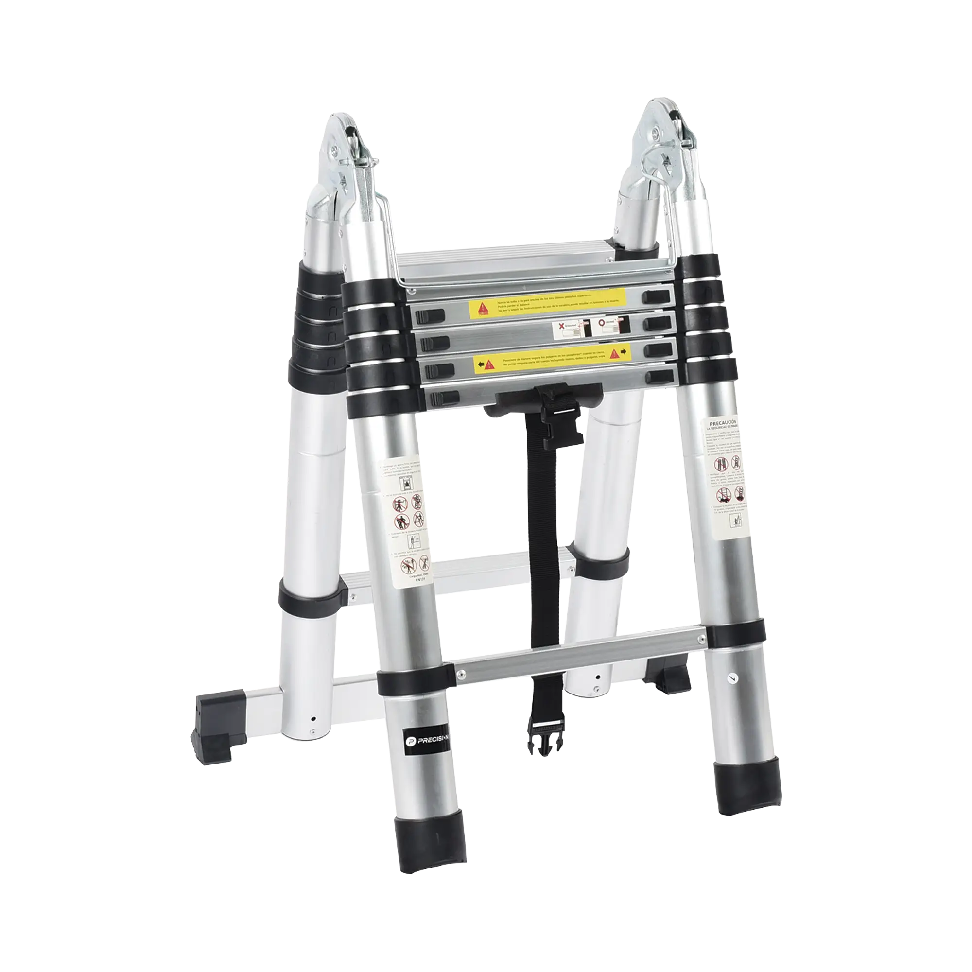 Escalera Telescópica de Aluminio Tipo Tijera de 1.9 + 1.9 Metros de Altura