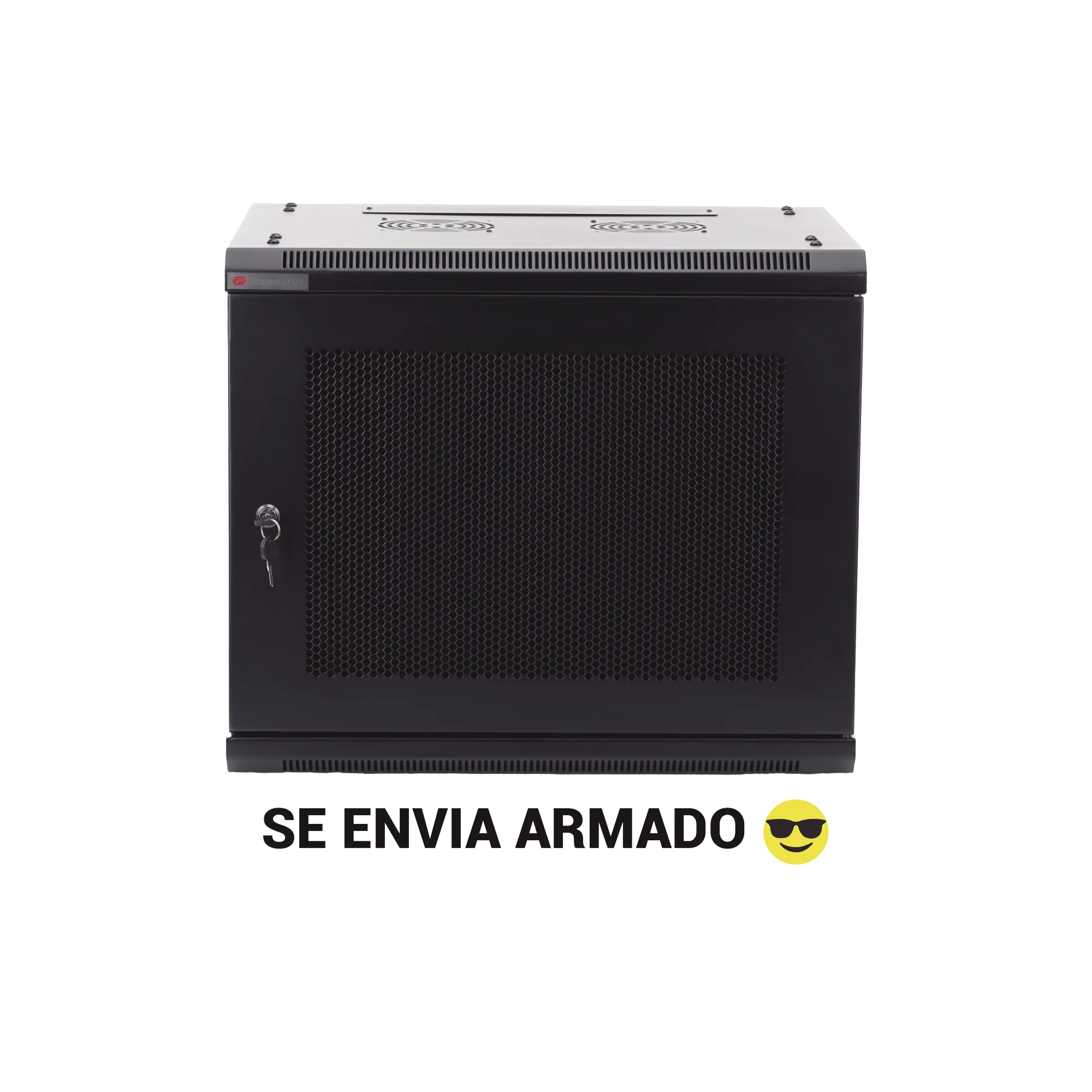 Gabinete PRECISION, Con Puerta Perforada, de 19in, 9UR, 450mm de Profundidad, Color Negro