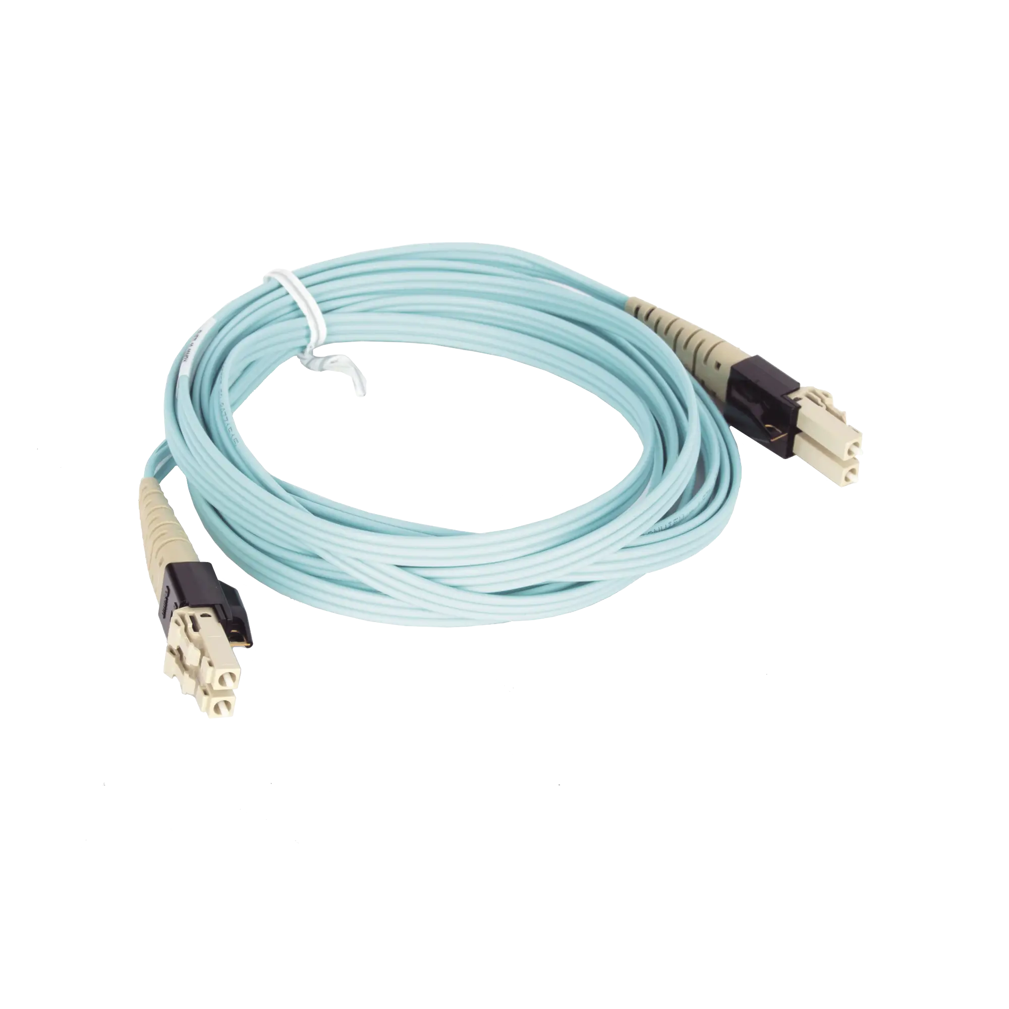 Jumper PViQ de Fibra Óptica Multimodo 50/125 OM4, LC-LC Duplex, LSZH, Color Aqua, 3 Metros