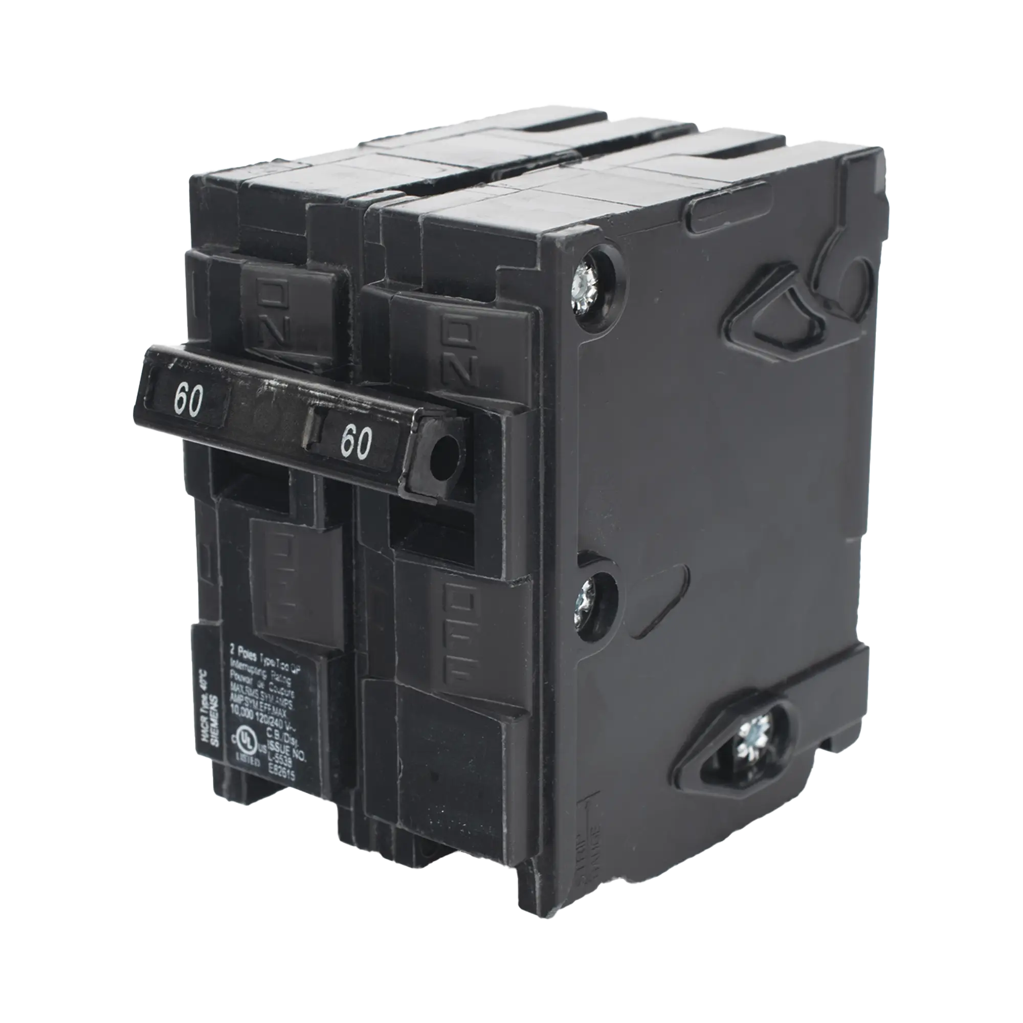 Interruptor automático enchufable tipo QP 2 polos, 60 amp