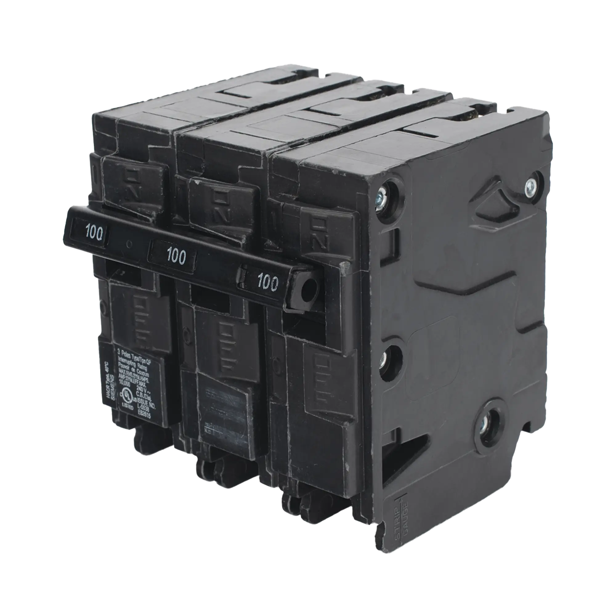 Interruptor automático enchufable tipo QP 3 polos, 100 amp.