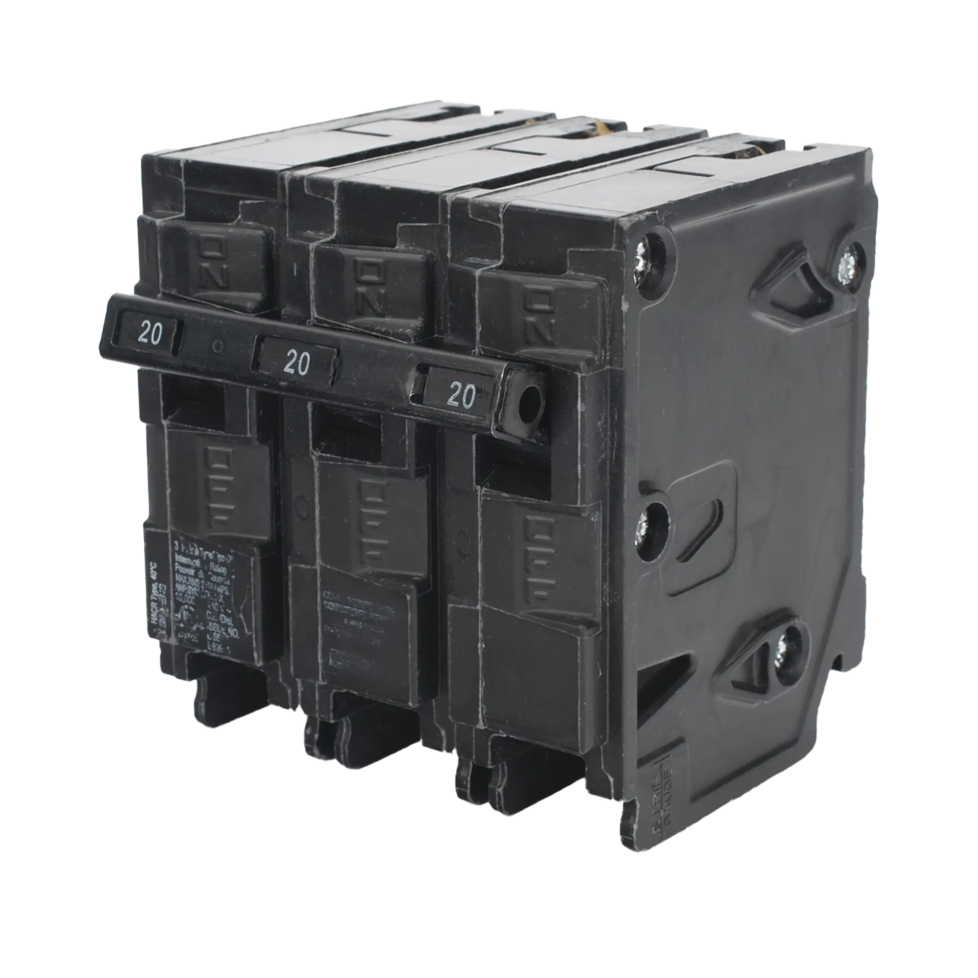 Interruptor automático enchufable tipo QP 3 polos, 20 amp