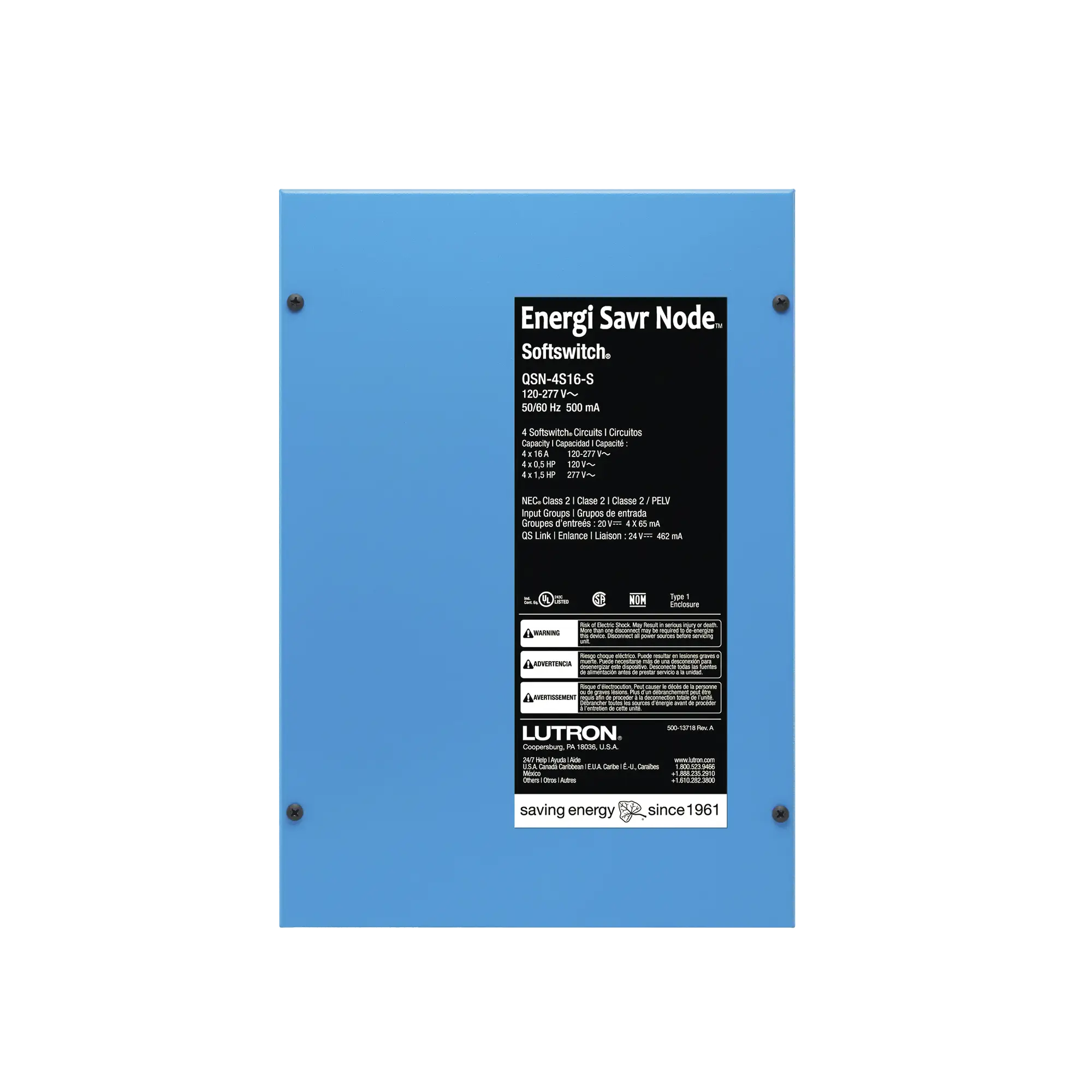 Panel de control de 4 zonas 16A