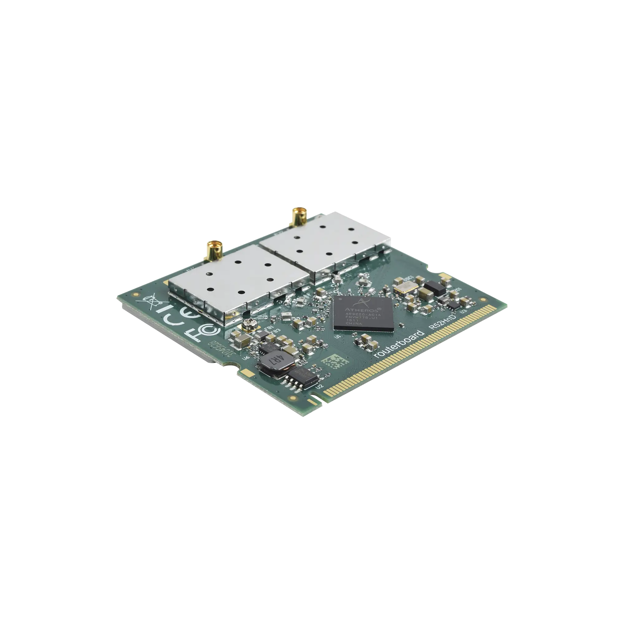 Tarjeta MiniPCI 802.11a/b/g/n Doble Banda, Hasta 400mW para Equipos Mikrotik
