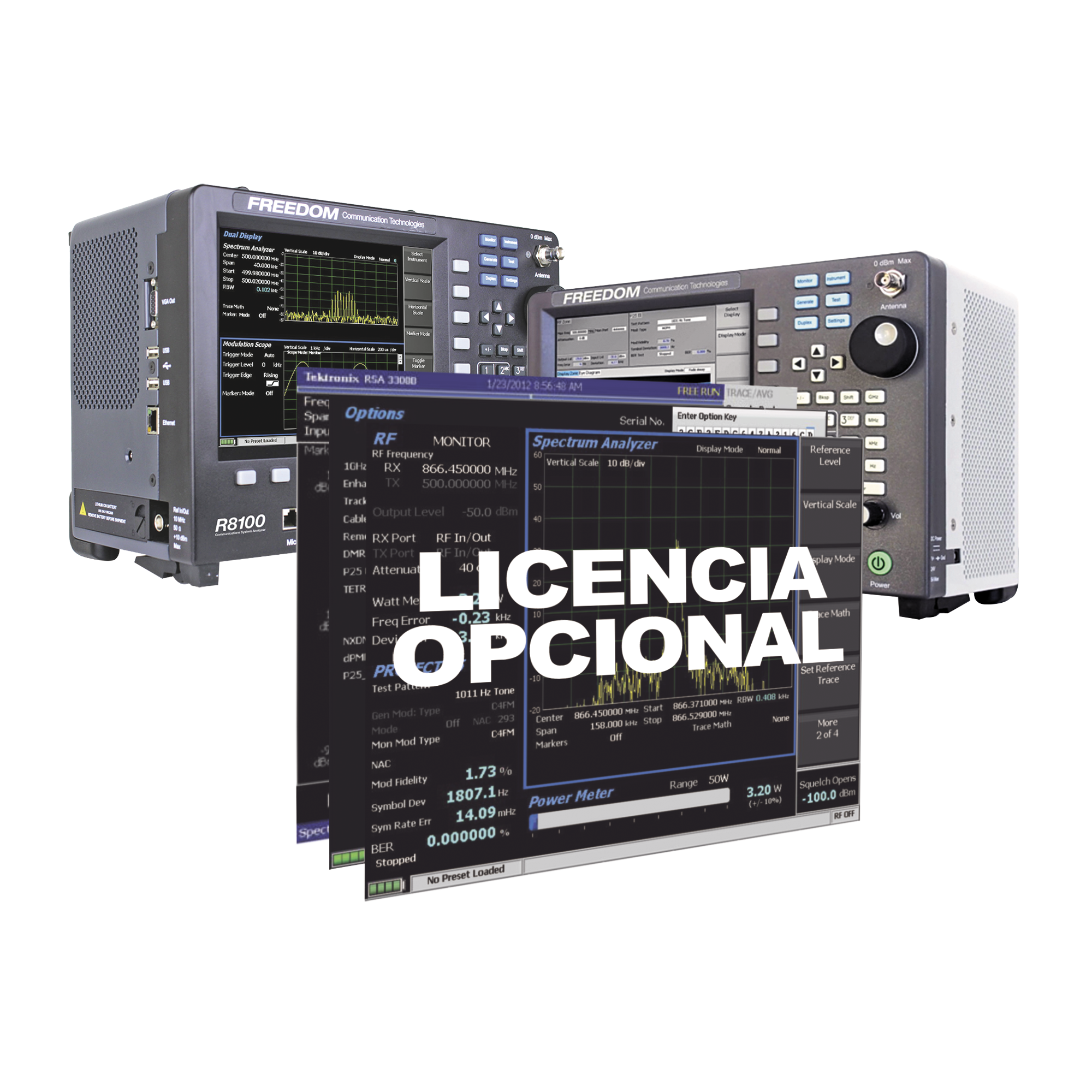 Opci贸n Software para Analizador de Espectro Mejorado y Doble Pantalla en Analizadores R8000 /R8100.