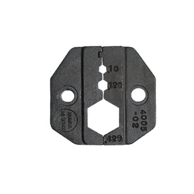 Mordaza para Plegar Conectores de Anillo en RG-8/U, RG-213/U, RG-214/U, 9913 y CNT-400 en tamaños 0.100″, 0.128″ y 0.429″.
