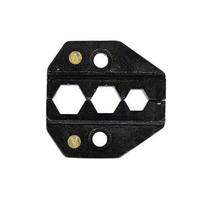 Mordaza para Plegar Conectores de Anillo en RG-59/U, RG-6/U y tipo F (CATV) en tamaños de 0.255″, 0.324″ y 0.305″.