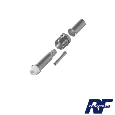 Conector FME Hembra de Anillo Plegable para Cable RG-58/U, Níquel/ Oro/ Teflón.