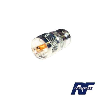 Adaptador en L铆nea de Conector N Hembra a UHF Macho (PL-259), Plata/ Oro/ Tefl贸n.