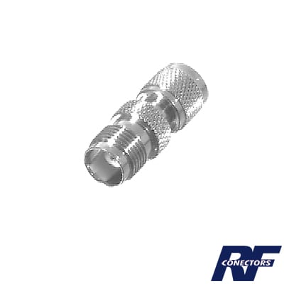 Adaptador en Línea, de Conector Mini UHF Macho a TNC Hembra, Níquel/ Oro/ Teflón.
