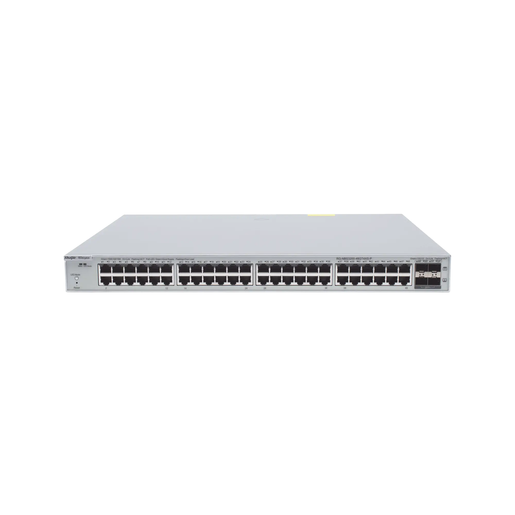 Switch Administrable PoE Capa 2+ Plus, con 48 puertos Gigabit PoE 802.3af/at + 4 SFP+ para fibra 10Gb, gestión gratuita desde la nube, 370w