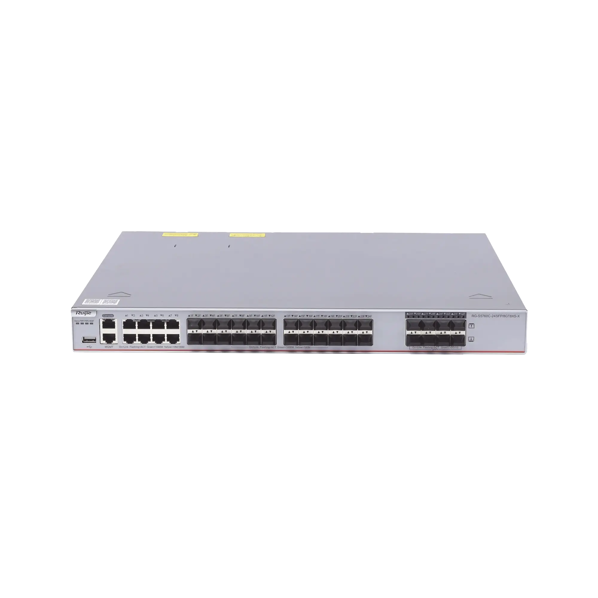 Switch Core Administrable Capa 3 con 8 puertos Gigabit, 24 SFP y 8 SFP+ Combo para fibra 10Gb, gestión gratuita desde la nube.