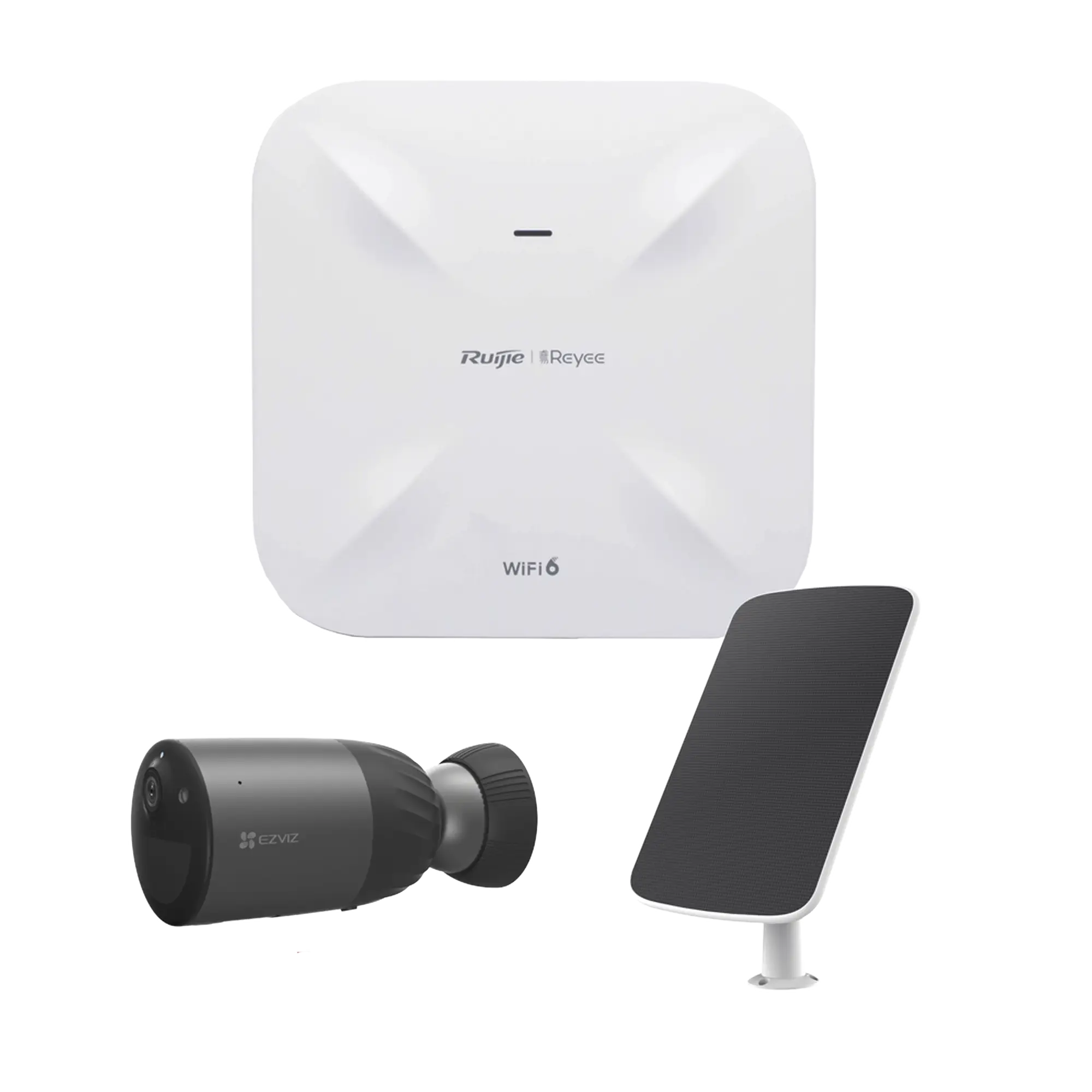 Kit de Cámaras Wi-Fi  con Access Point/ Incluye 1 Cámara de Batería  CS-BC1C / 1 Pane solar Mod. CS-CMT-SOLARPANEL-E / 1 Access Point RG-RAP6260(G)