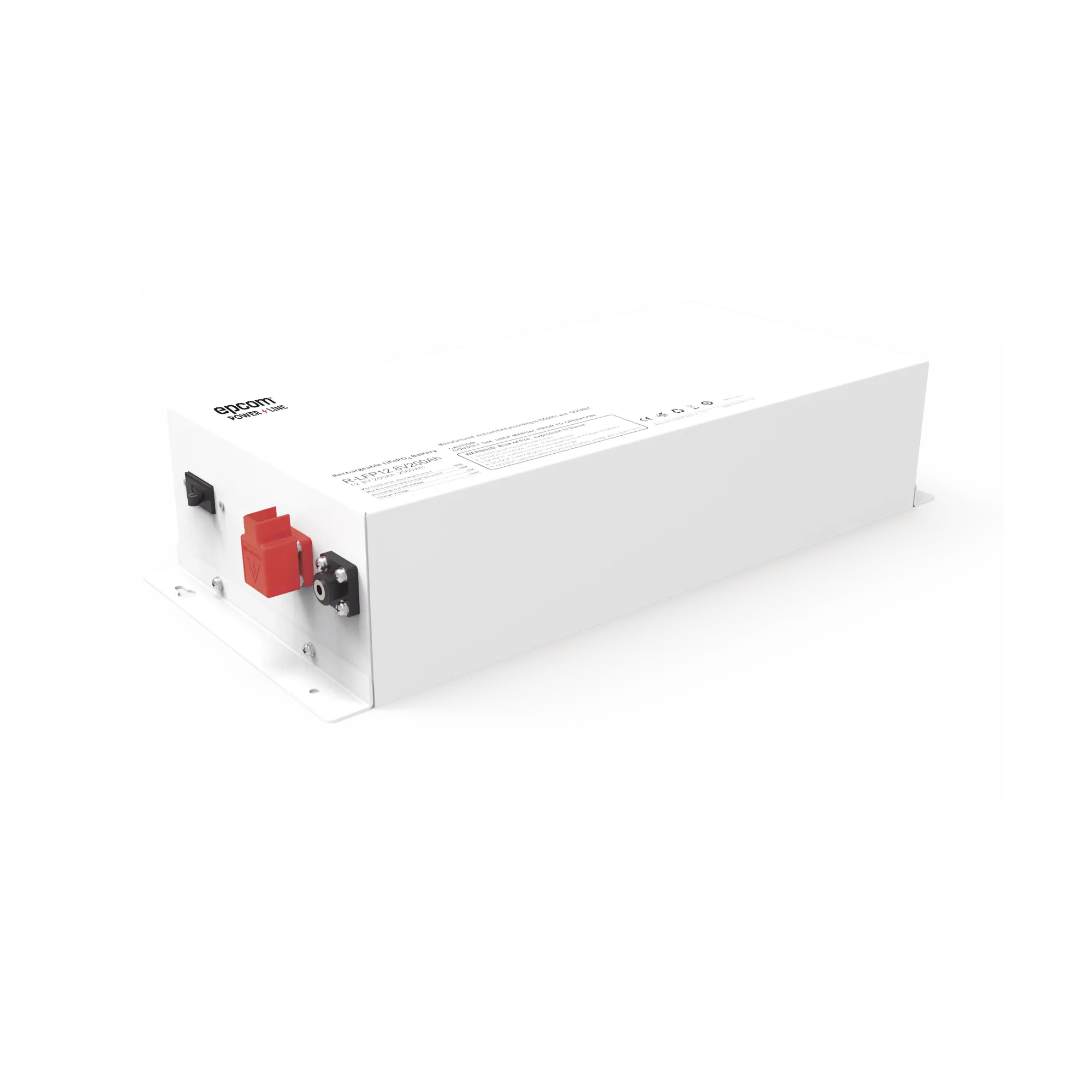 Batería de Litio Ciclo Profundo, 12.8 Vcc 200Ah (LiFePO4 case Metálico), Solar, Máximo 100 A de Descarga