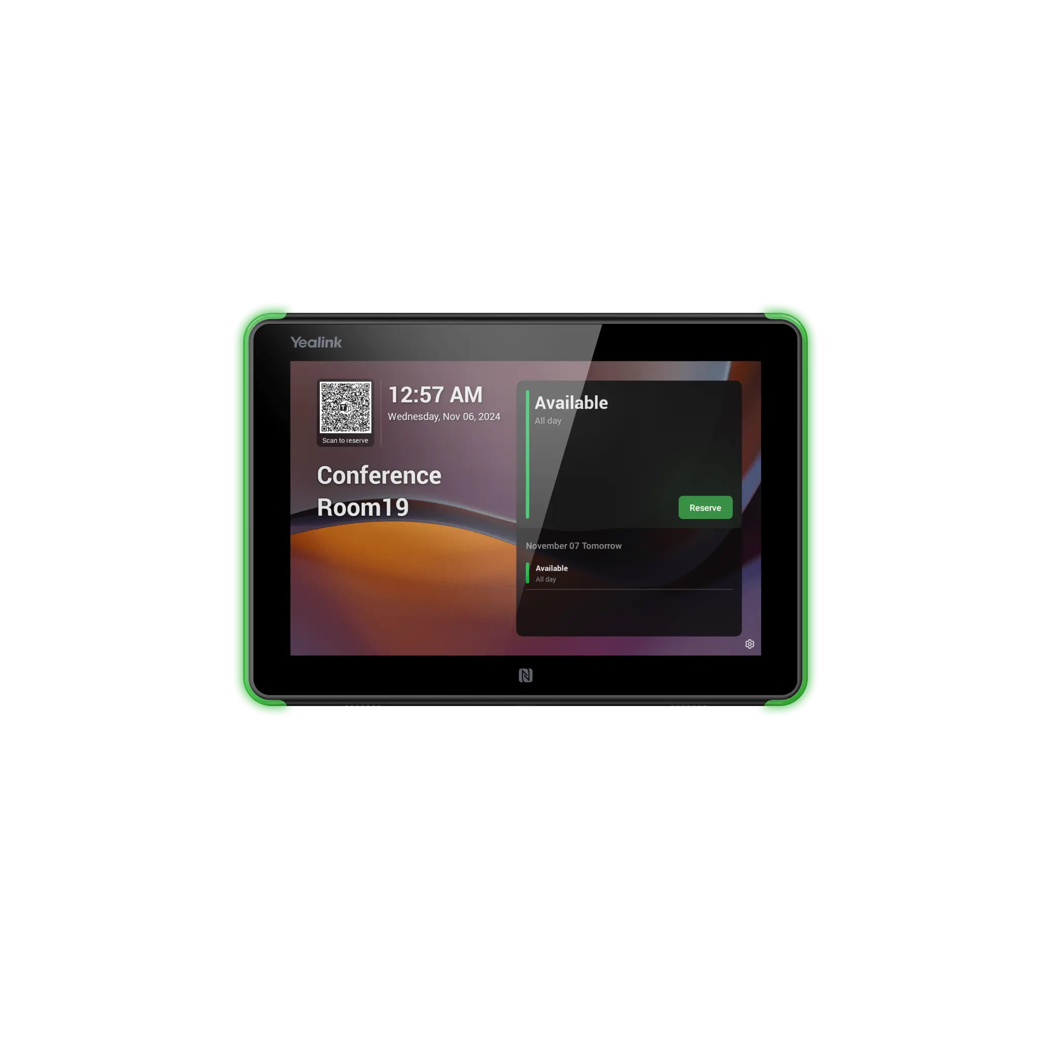 Panel Touch Para Programación De Salas De Reuniones Todo En Uno Con Indicadores LED Laterales Moderno y Ultrafino